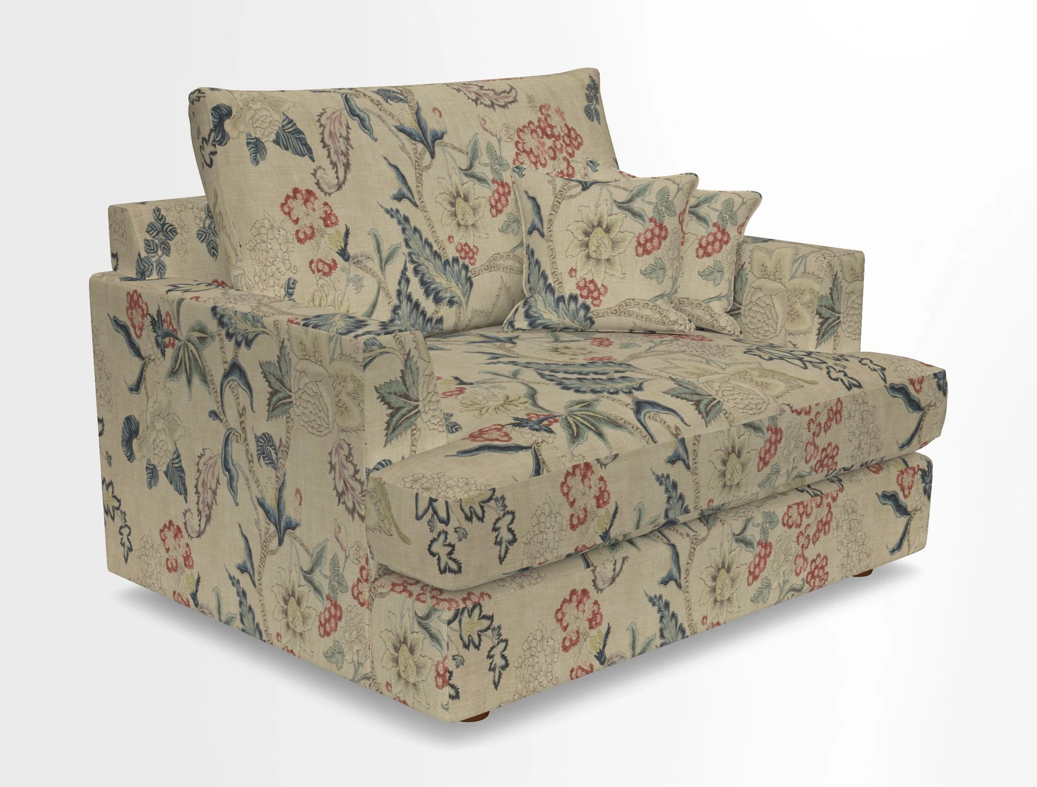 Slingsby Snuggler Fitted Cover Sofa in Two Tone Plain Biscuit.  Loose cover version available