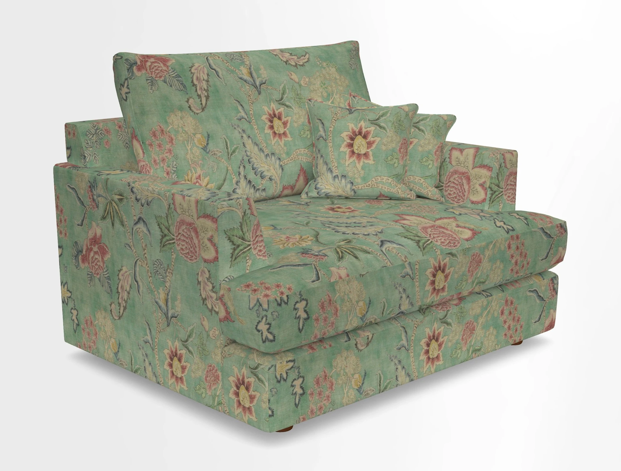 Slingsby Snuggler Fitted Cover Sofa in Two Tone Plain Biscuit.  Loose cover version available
