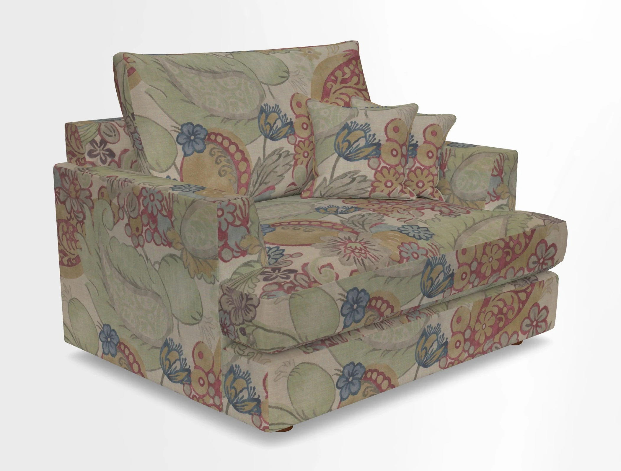 Slingsby Snuggler Fitted Cover Sofa in Two Tone Plain Biscuit.  Loose cover version available