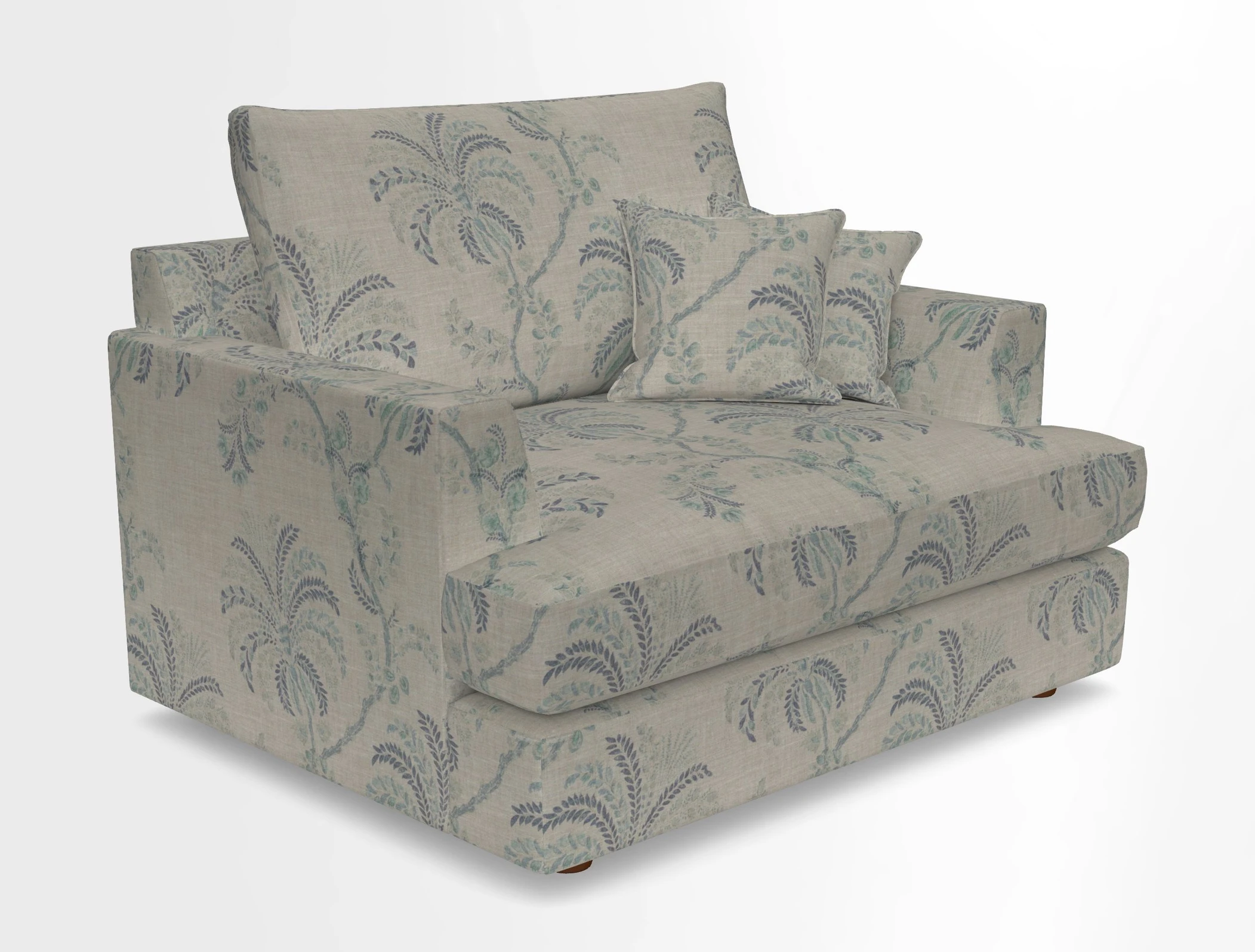 Slingsby Snuggler Fitted Cover Sofa in Two Tone Plain Biscuit.  Loose cover version available
