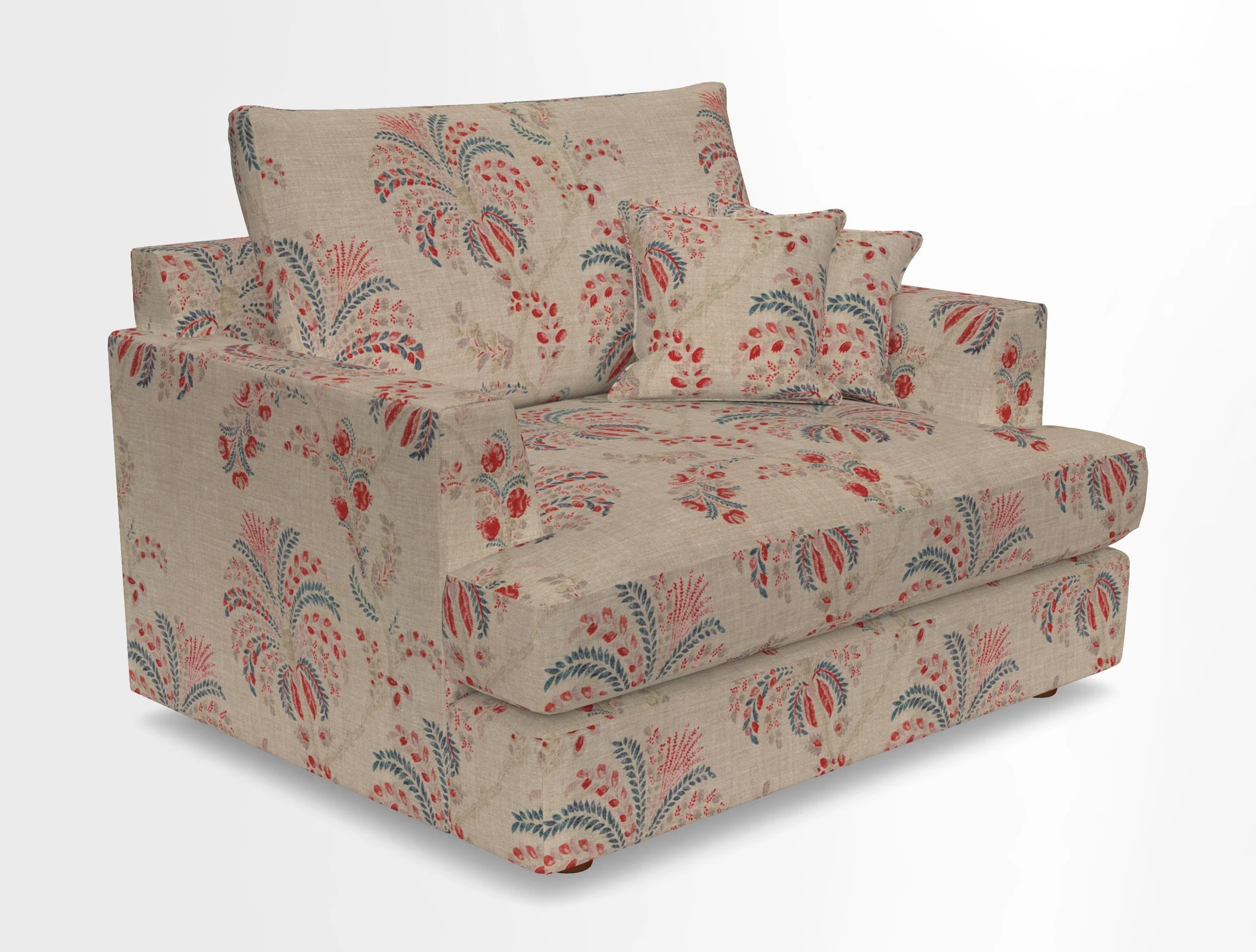 Slingsby Snuggler Fitted Cover Sofa in Two Tone Plain Biscuit.  Loose cover version available
