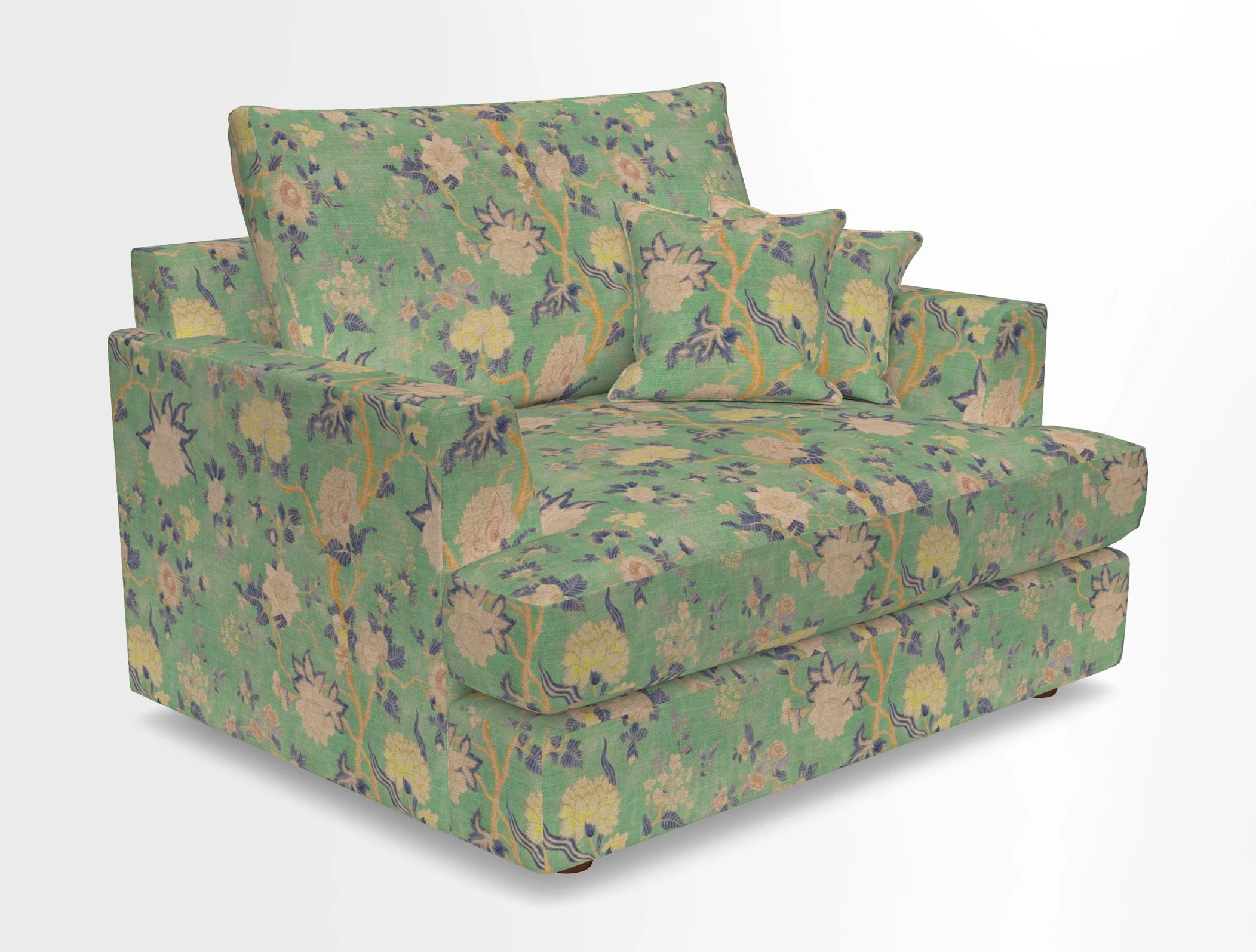 Slingsby Snuggler Fitted Cover Sofa in Two Tone Plain Biscuit.  Loose cover version available