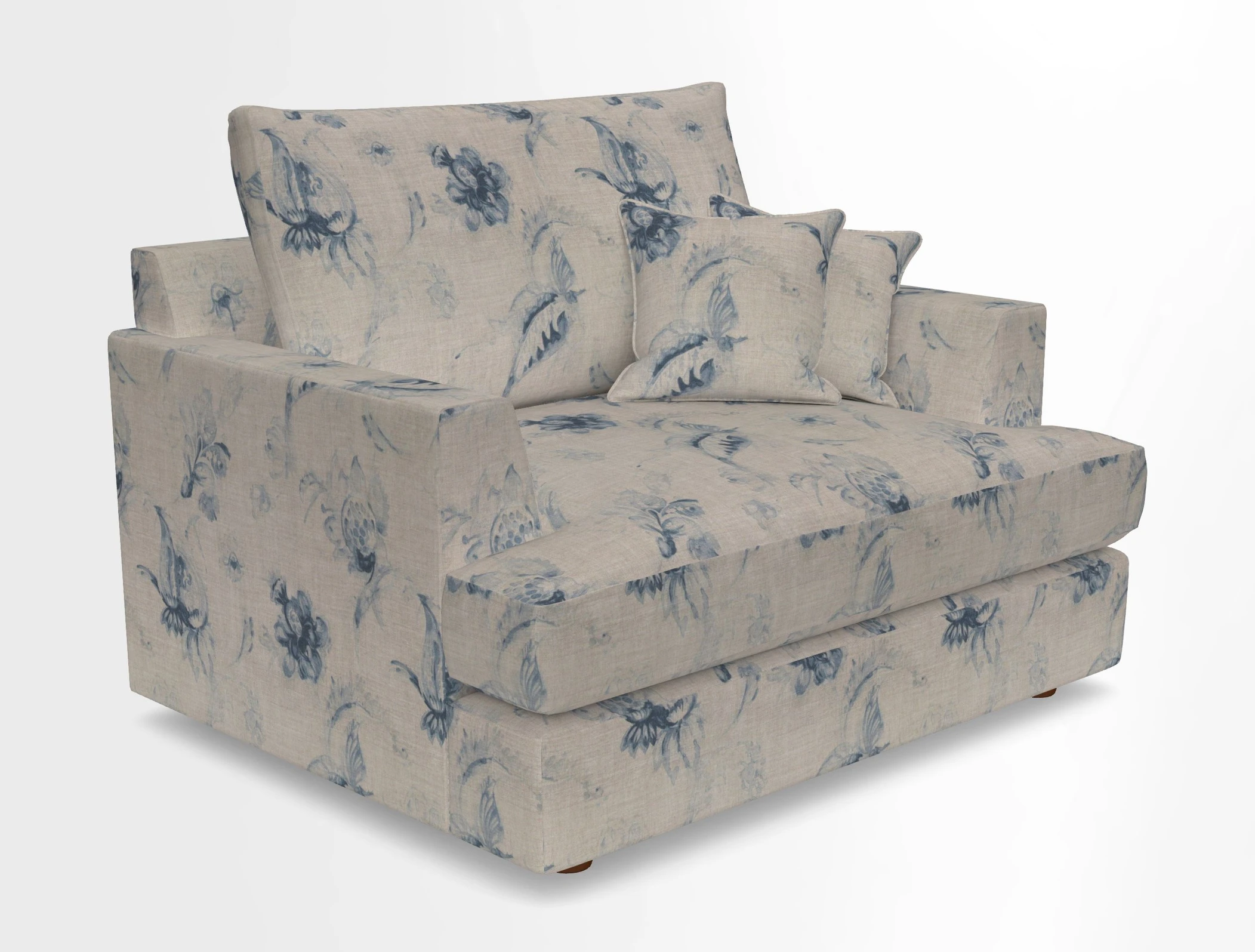 Slingsby Snuggler Fitted Cover Sofa in Two Tone Plain Biscuit.  Loose cover version available
