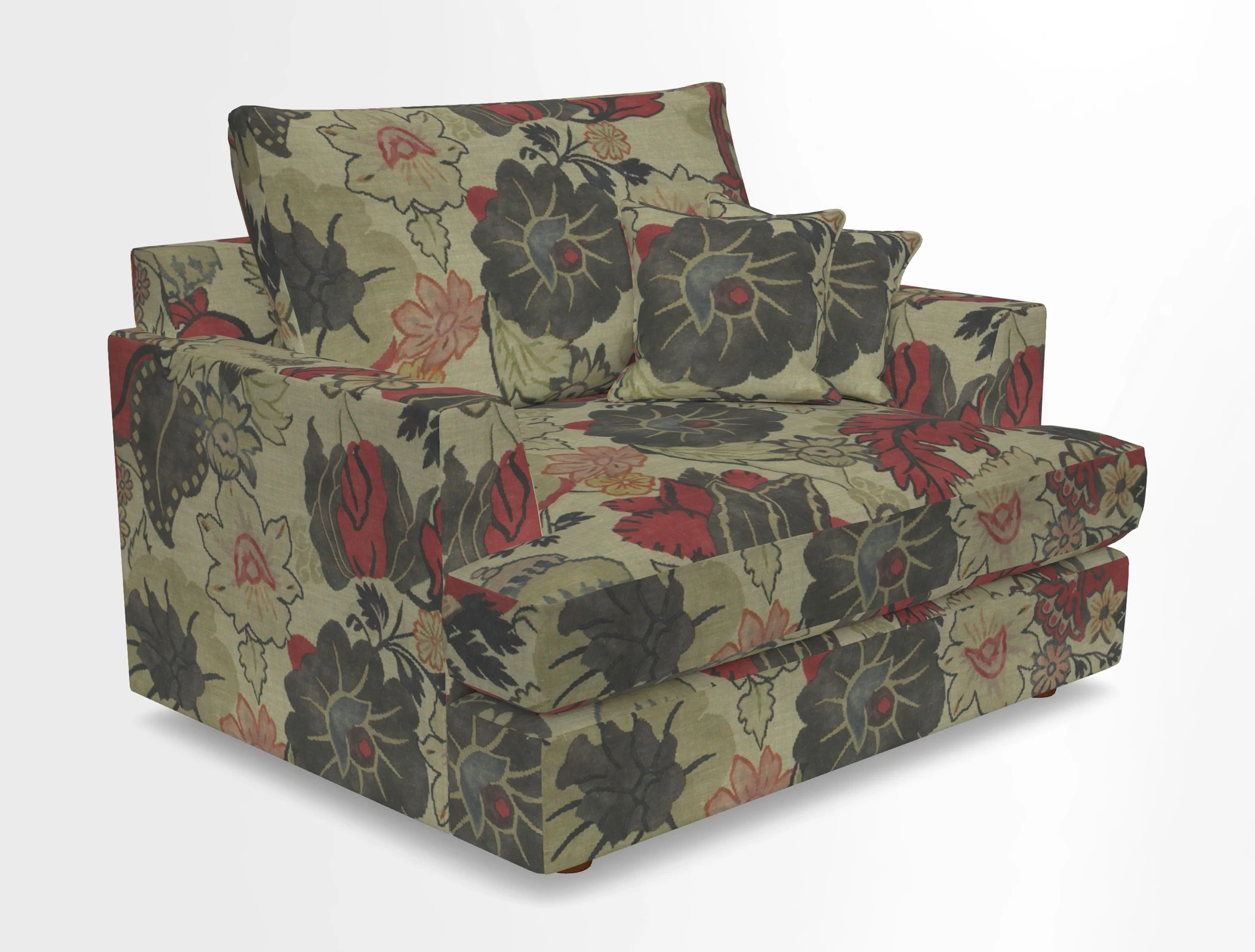 Slingsby Snuggler Fitted Cover Sofa in Two Tone Plain Biscuit.  Loose cover version available