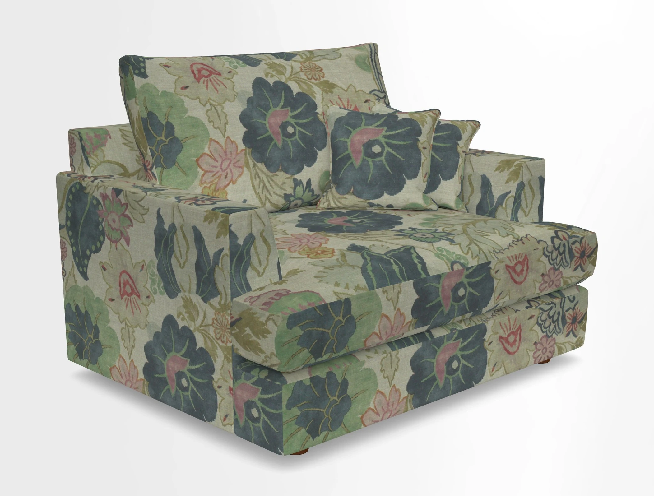 Slingsby Snuggler Fitted Cover Sofa in Two Tone Plain Biscuit.  Loose cover version available
