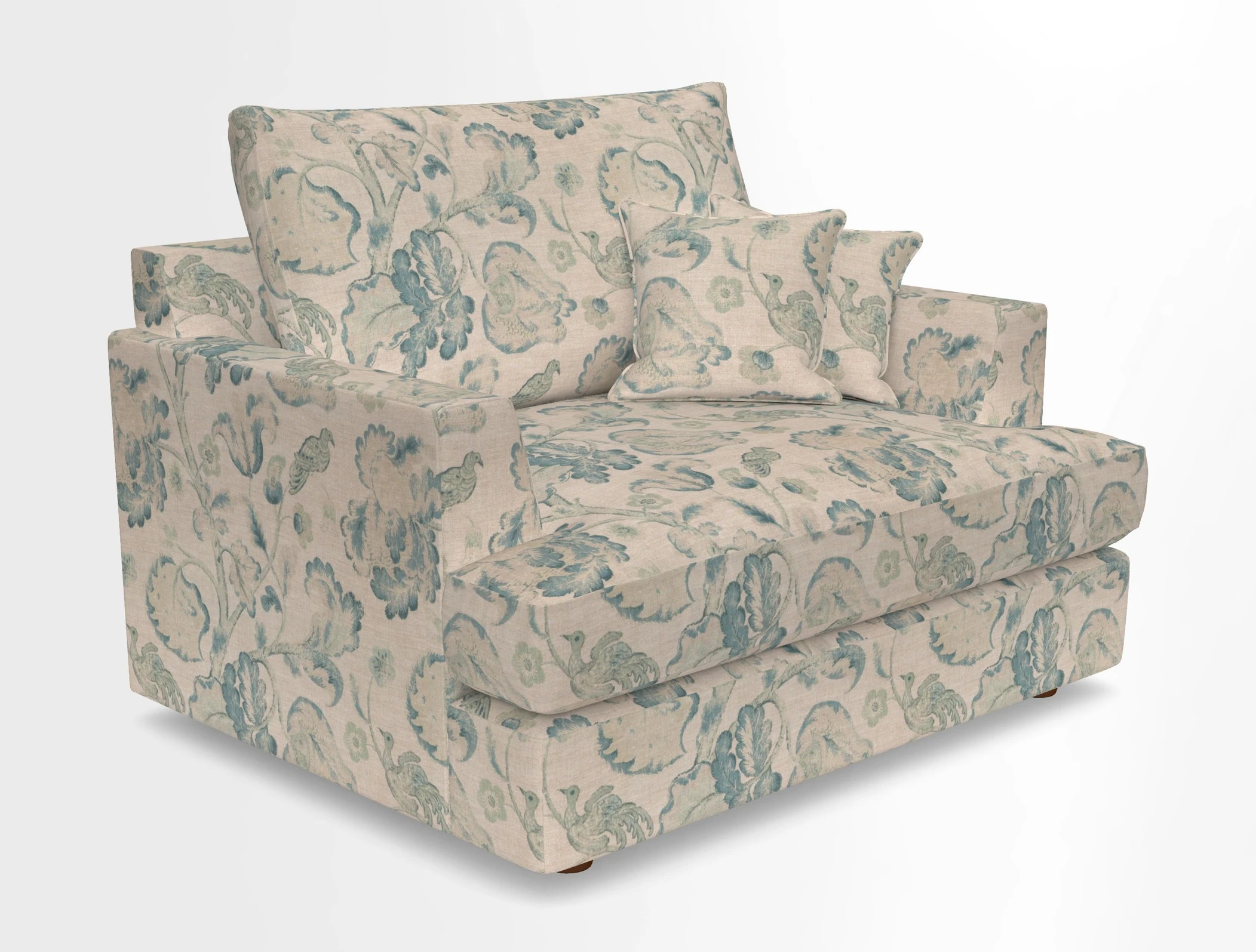 Slingsby Snuggler Fitted Cover Sofa in Two Tone Plain Biscuit.  Loose cover version available