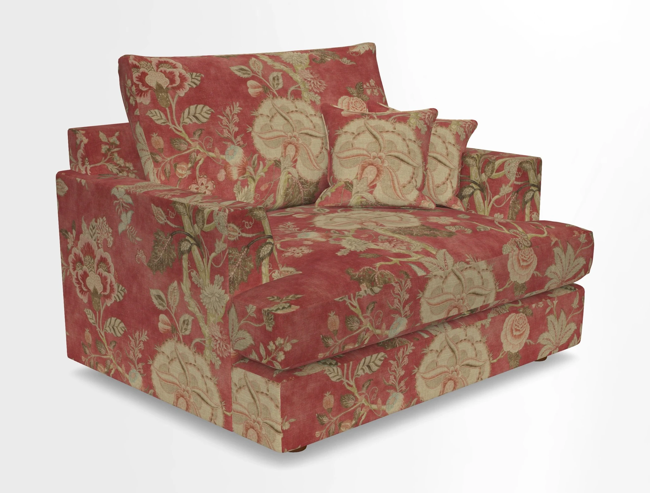 Slingsby Snuggler Fitted Cover Sofa in Two Tone Plain Biscuit.  Loose cover version available