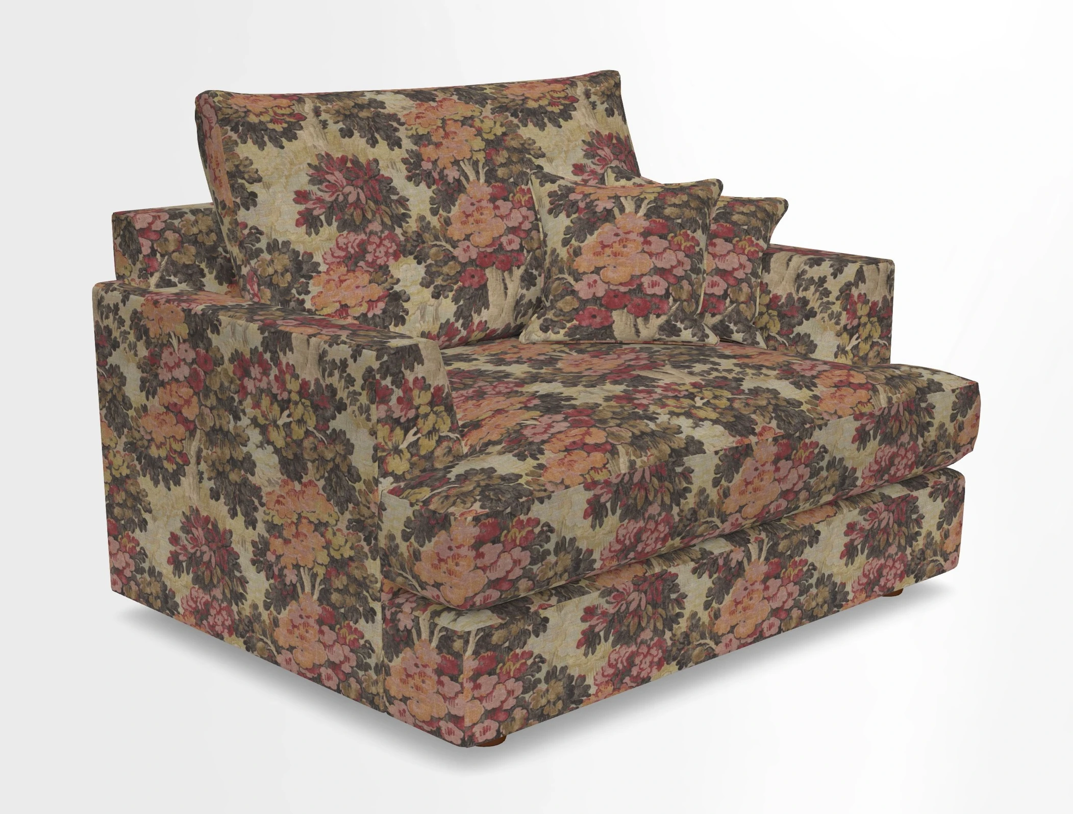 Slingsby Snuggler Fitted Cover Sofa in Two Tone Plain Biscuit.  Loose cover version available