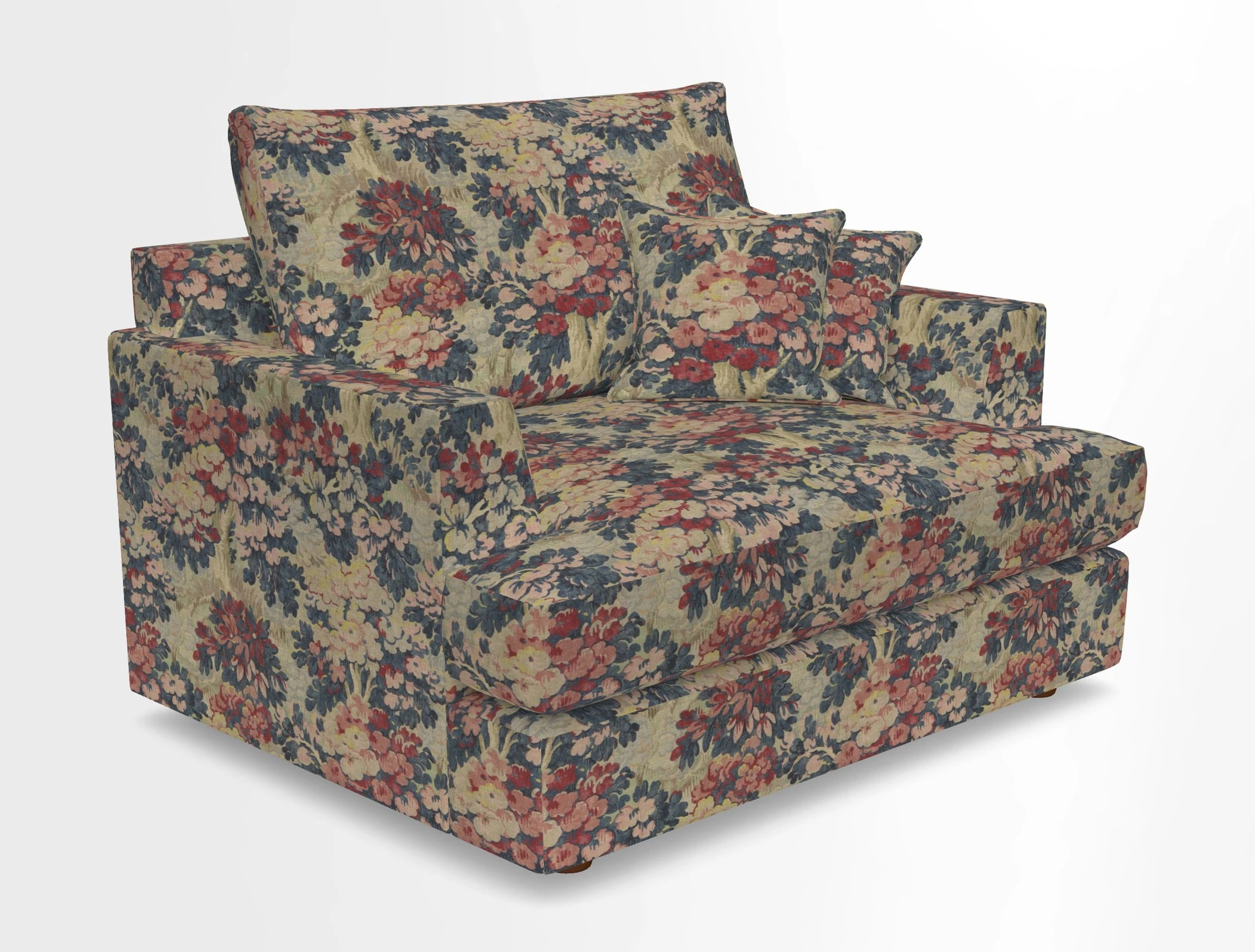 Slingsby Snuggler Fitted Cover Sofa in Two Tone Plain Biscuit.  Loose cover version available