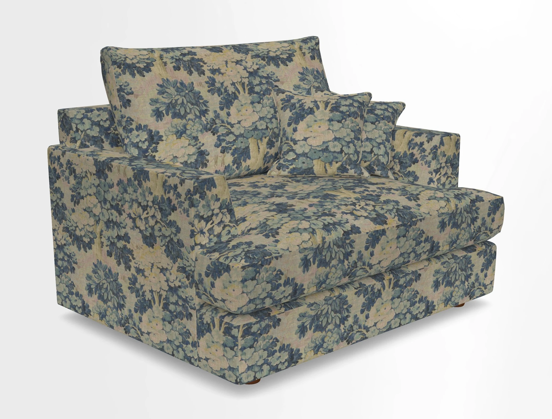 Slingsby Snuggler Fitted Cover Sofa in Two Tone Plain Biscuit.  Loose cover version available