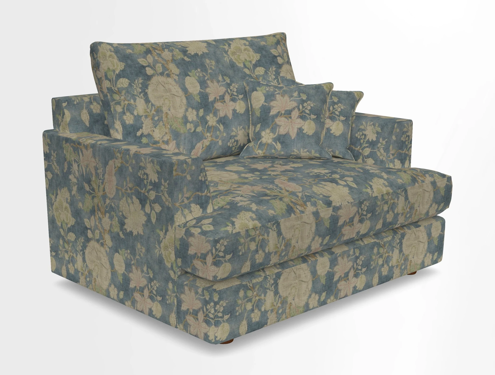Slingsby Snuggler Fitted Cover Sofa in Two Tone Plain Biscuit.  Loose cover version available