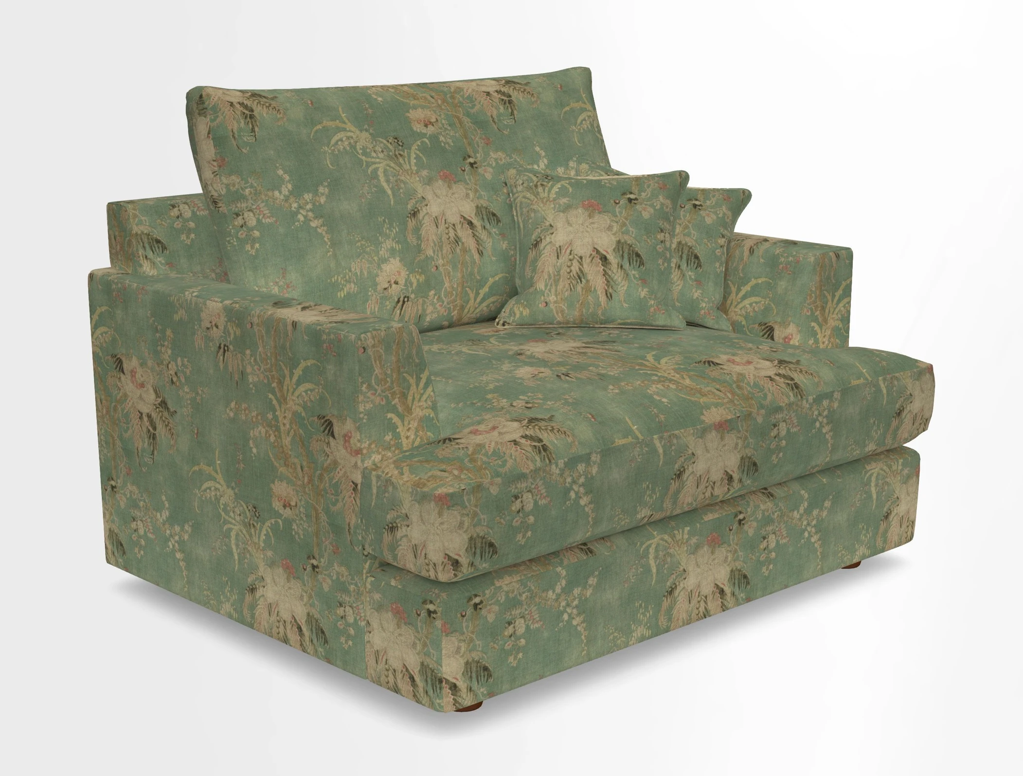Slingsby Snuggler Fitted Cover Sofa in Two Tone Plain Biscuit.  Loose cover version available