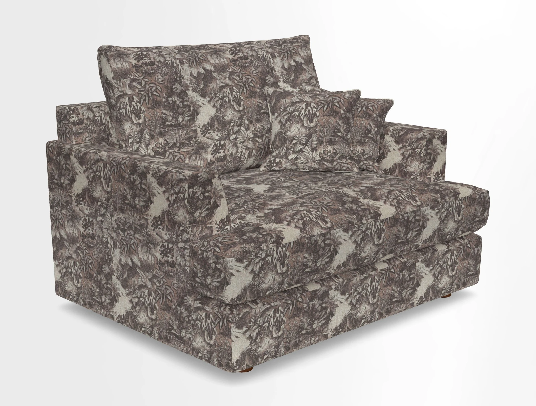 Slingsby Snuggler Fitted Cover Sofa in Two Tone Plain Biscuit.  Loose cover version available