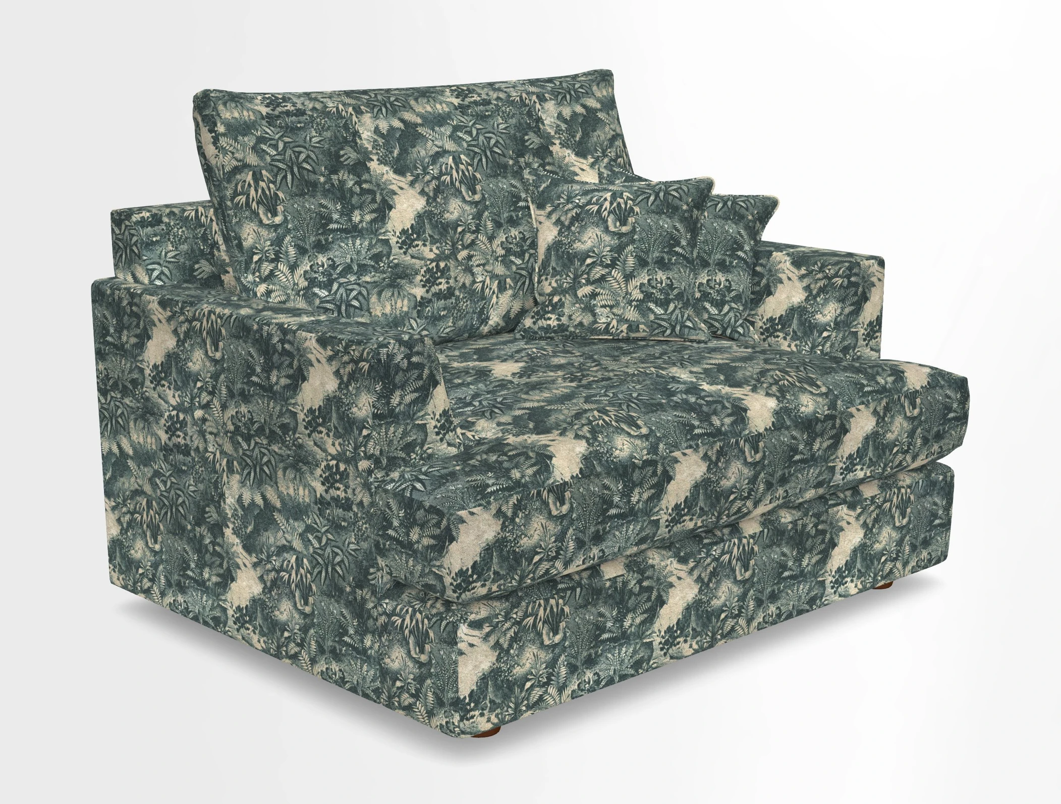 Slingsby Snuggler Fitted Cover Sofa in Two Tone Plain Biscuit.  Loose cover version available