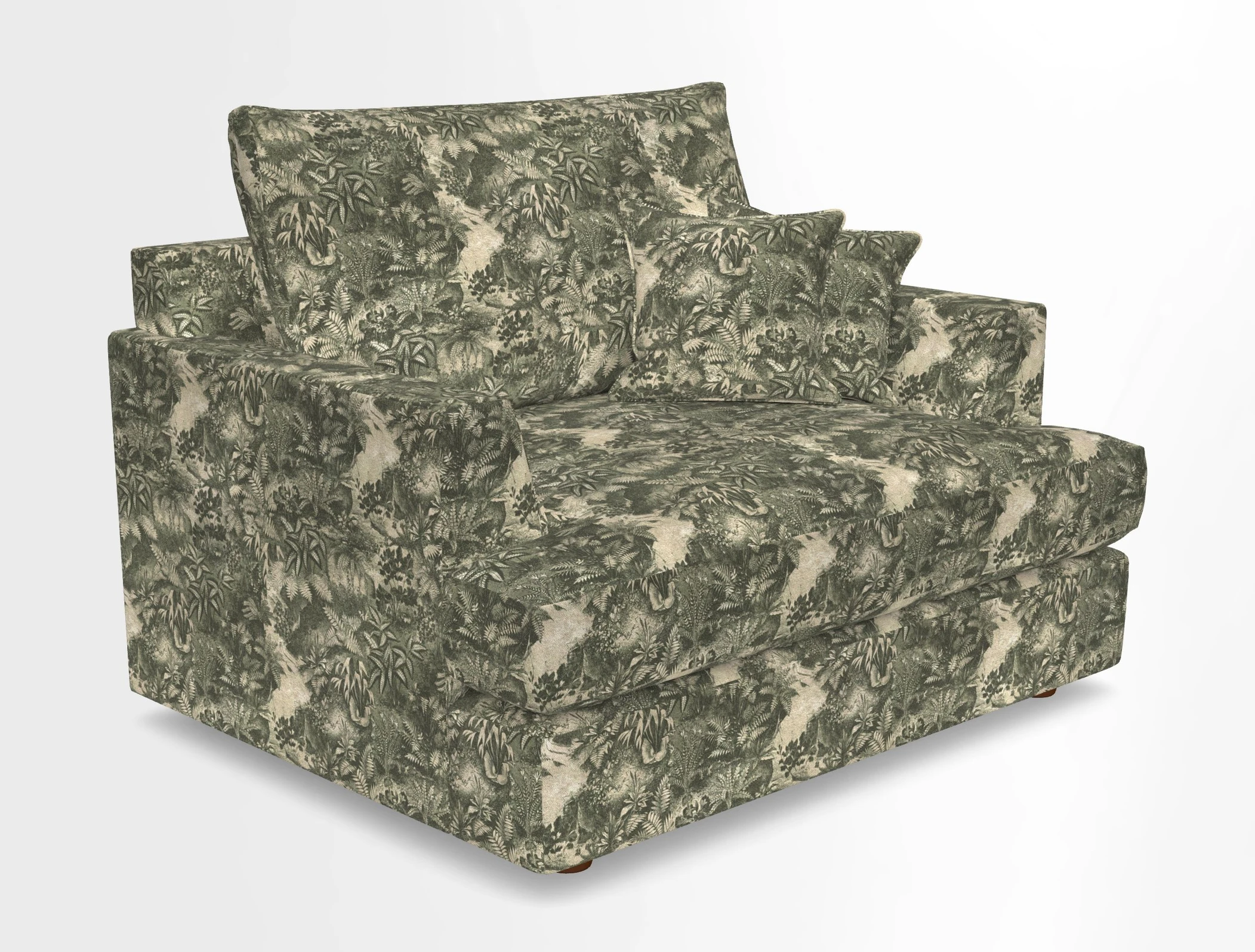 Slingsby Snuggler Fitted Cover Sofa in Two Tone Plain Biscuit.  Loose cover version available