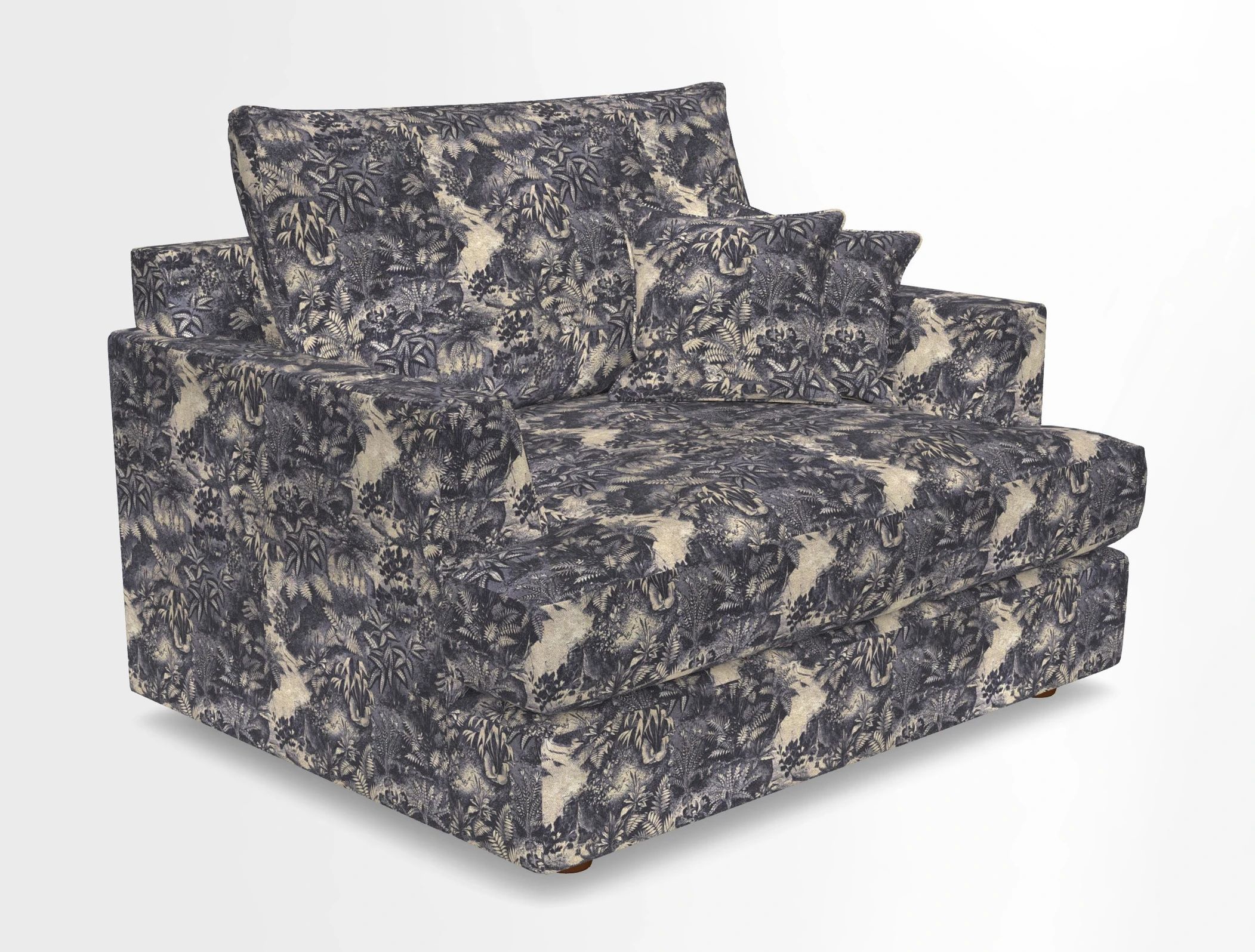Slingsby Snuggler Fitted Cover Sofa in Two Tone Plain Biscuit.  Loose cover version available