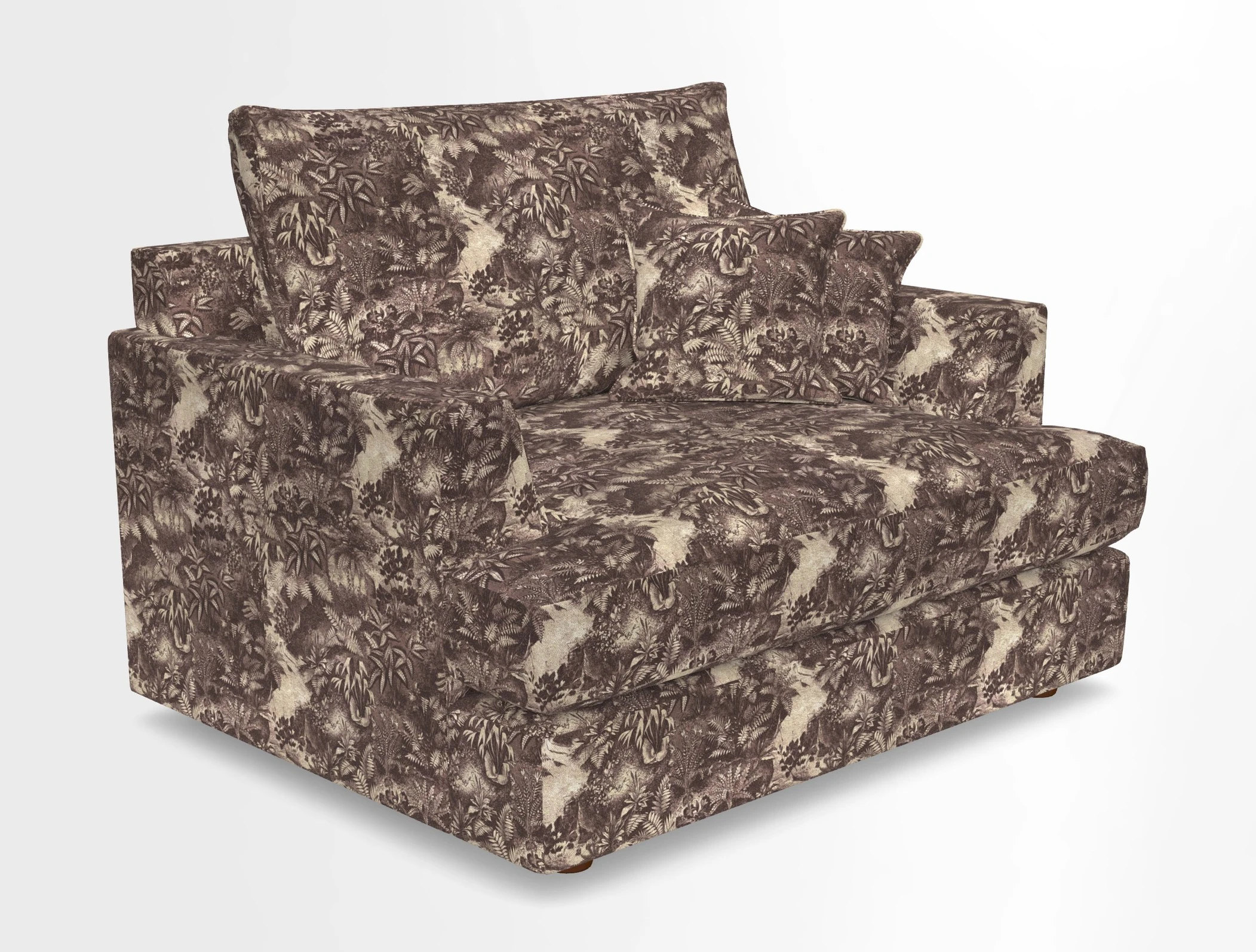 Slingsby Snuggler Fitted Cover Sofa in Two Tone Plain Biscuit.  Loose cover version available