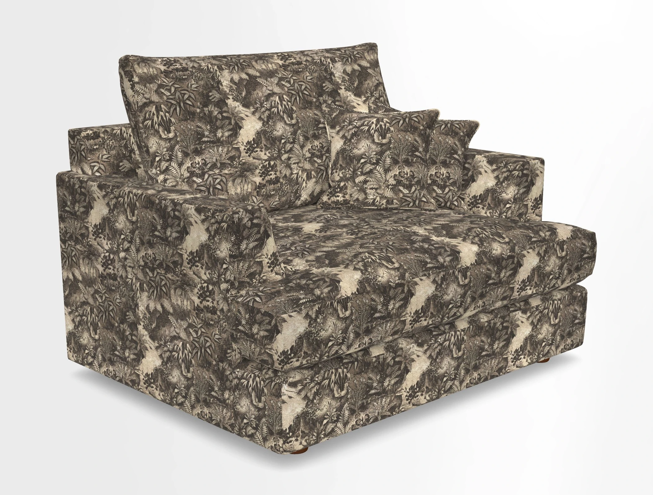 Slingsby Snuggler Fitted Cover Sofa in Two Tone Plain Biscuit.  Loose cover version available