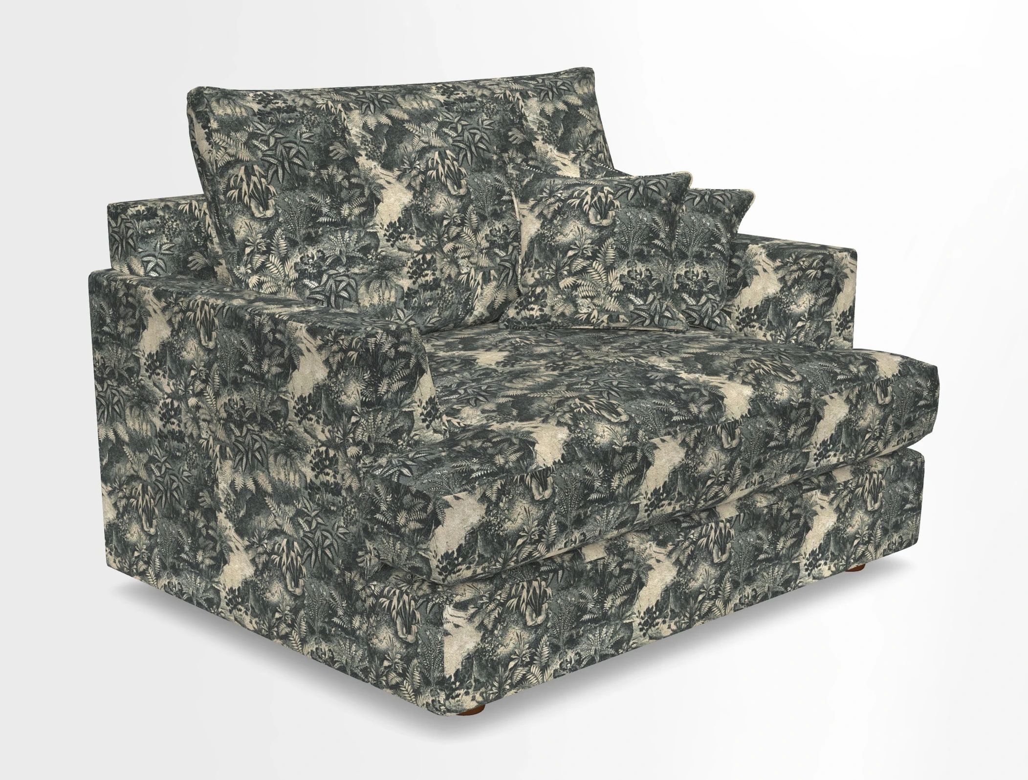 Slingsby Snuggler Fitted Cover Sofa in Two Tone Plain Biscuit.  Loose cover version available