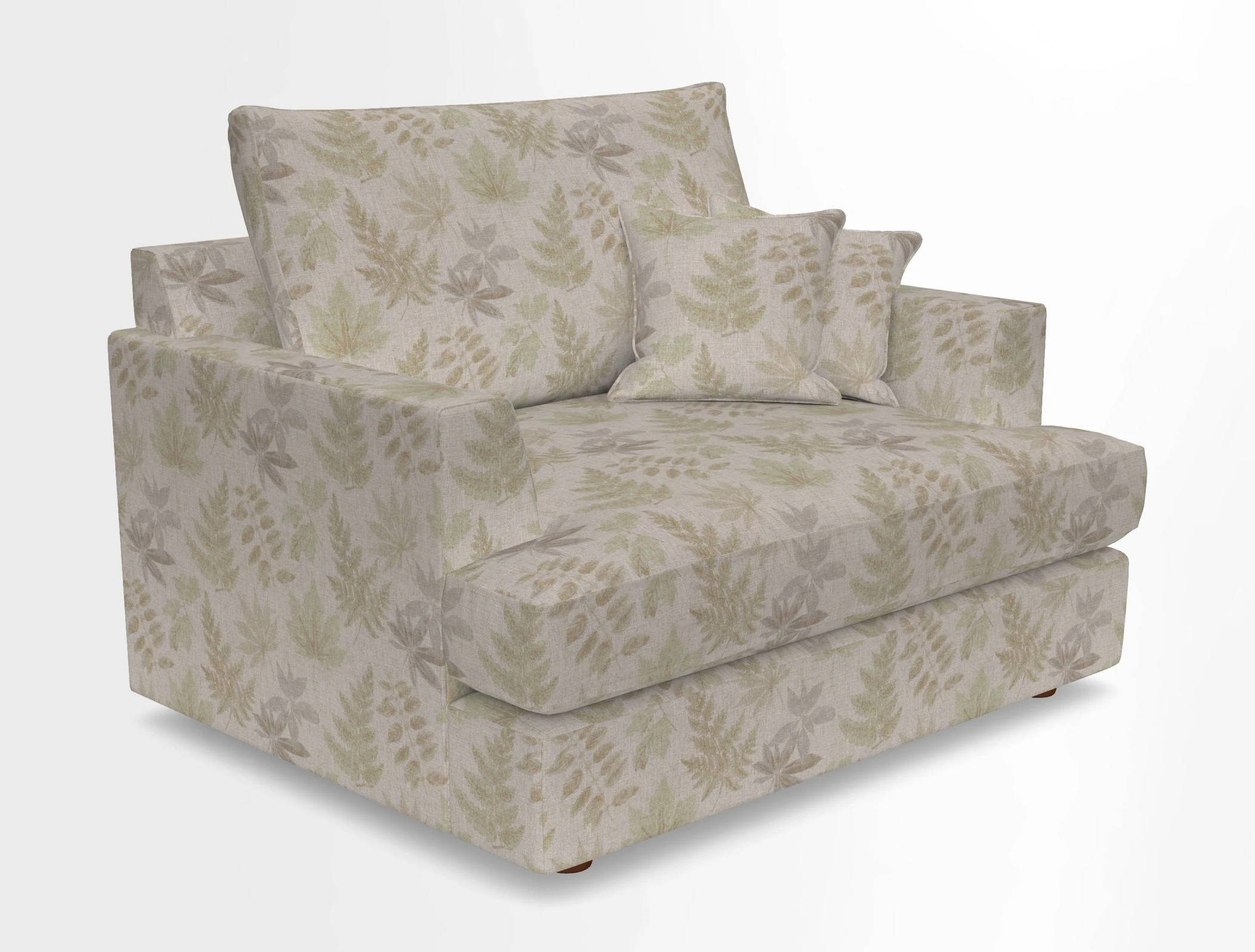Slingsby Snuggler Fitted Cover Sofa in Two Tone Plain Biscuit.  Loose cover version available