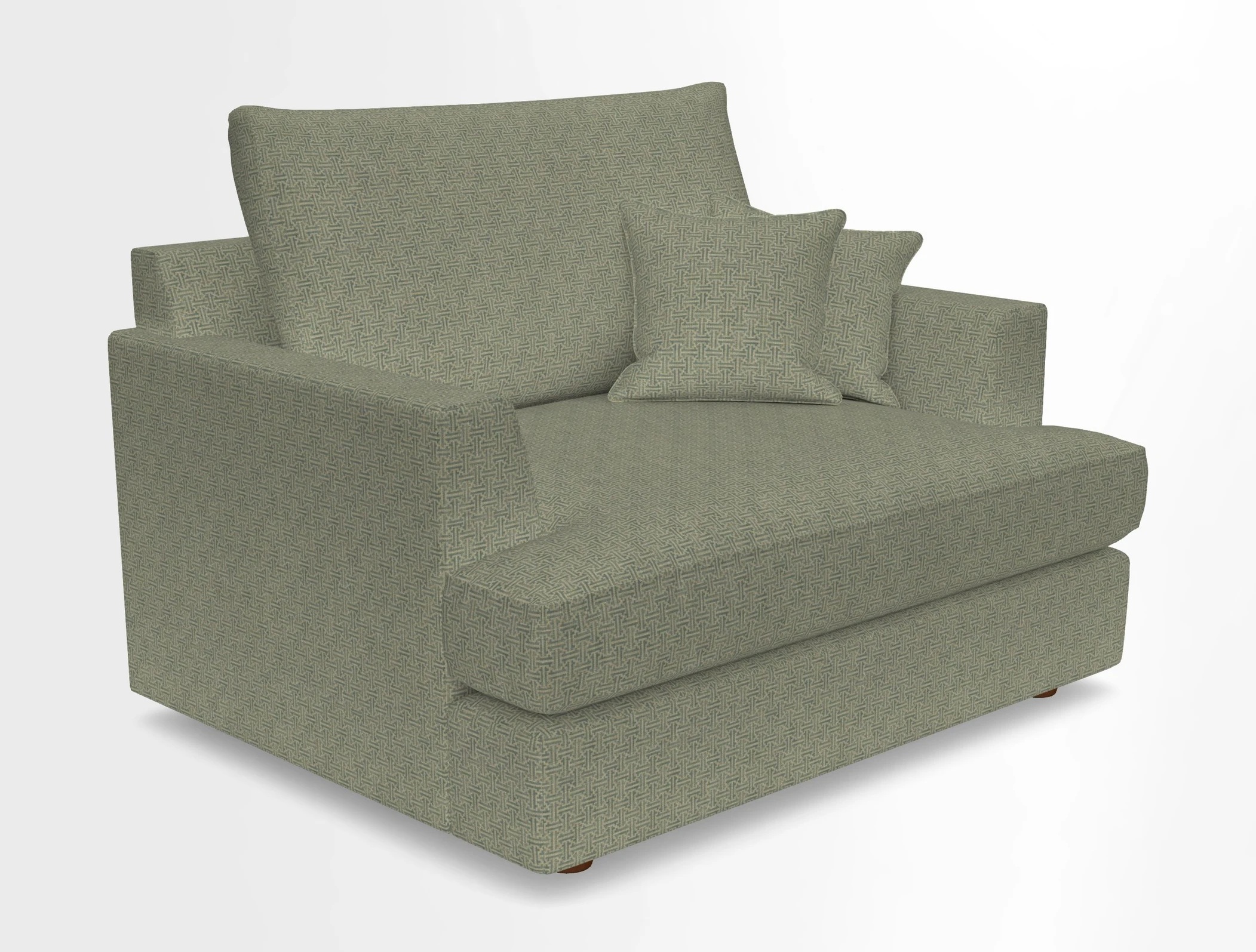 Slingsby Snuggler Fitted Cover Sofa in Two Tone Plain Biscuit.  Loose cover version available