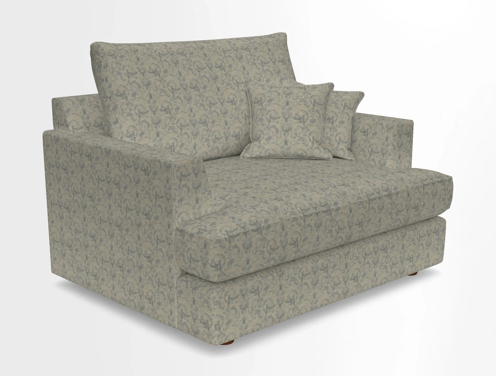 Slingsby Snuggler Fitted Cover Sofa in Two Tone Plain Biscuit.  Loose cover version available