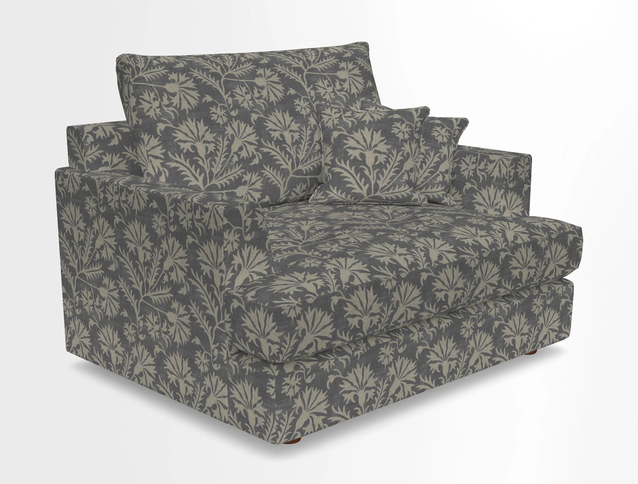 Slingsby Snuggler Fitted Cover Sofa in Two Tone Plain Biscuit.  Loose cover version available