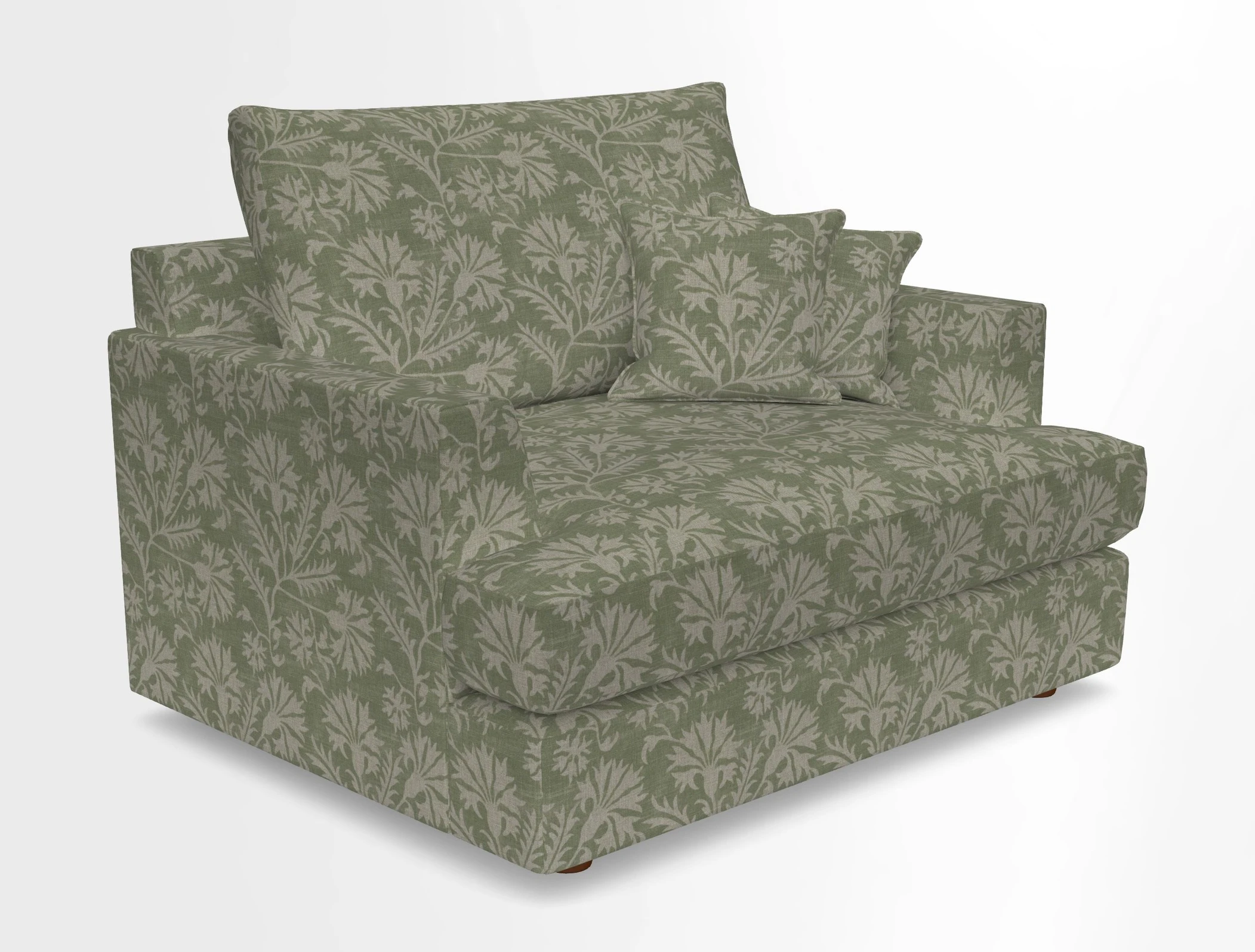 Slingsby Snuggler Fitted Cover Sofa in Two Tone Plain Biscuit.  Loose cover version available