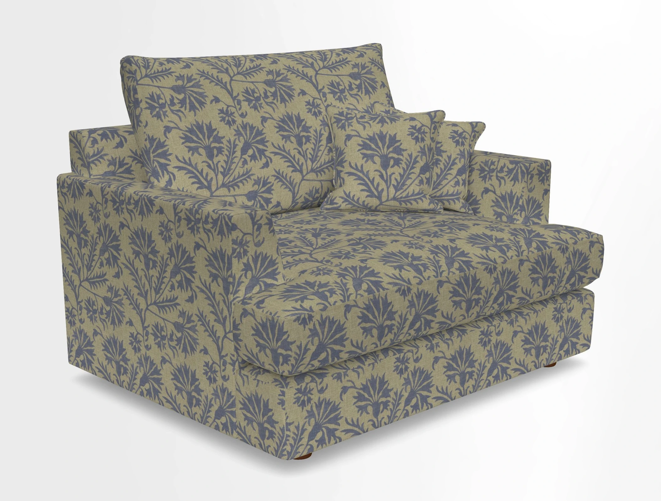 Slingsby Snuggler Fitted Cover Sofa in Two Tone Plain Biscuit.  Loose cover version available