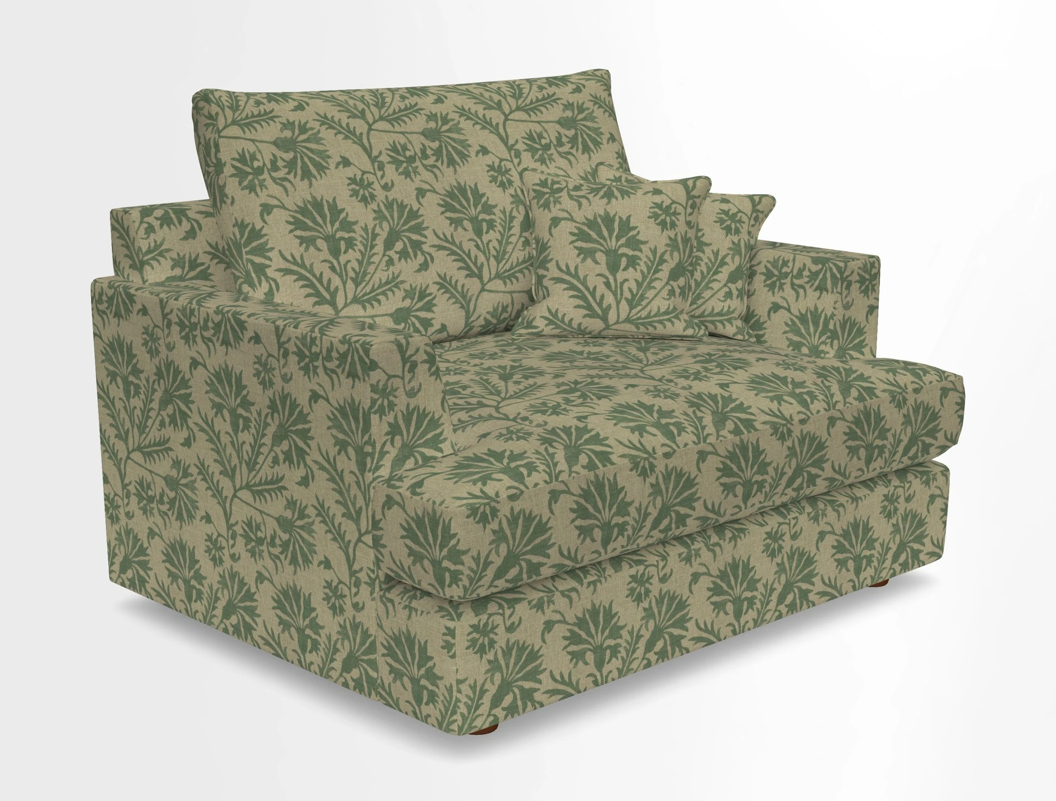 Slingsby Snuggler Fitted Cover Sofa in Two Tone Plain Biscuit.  Loose cover version available