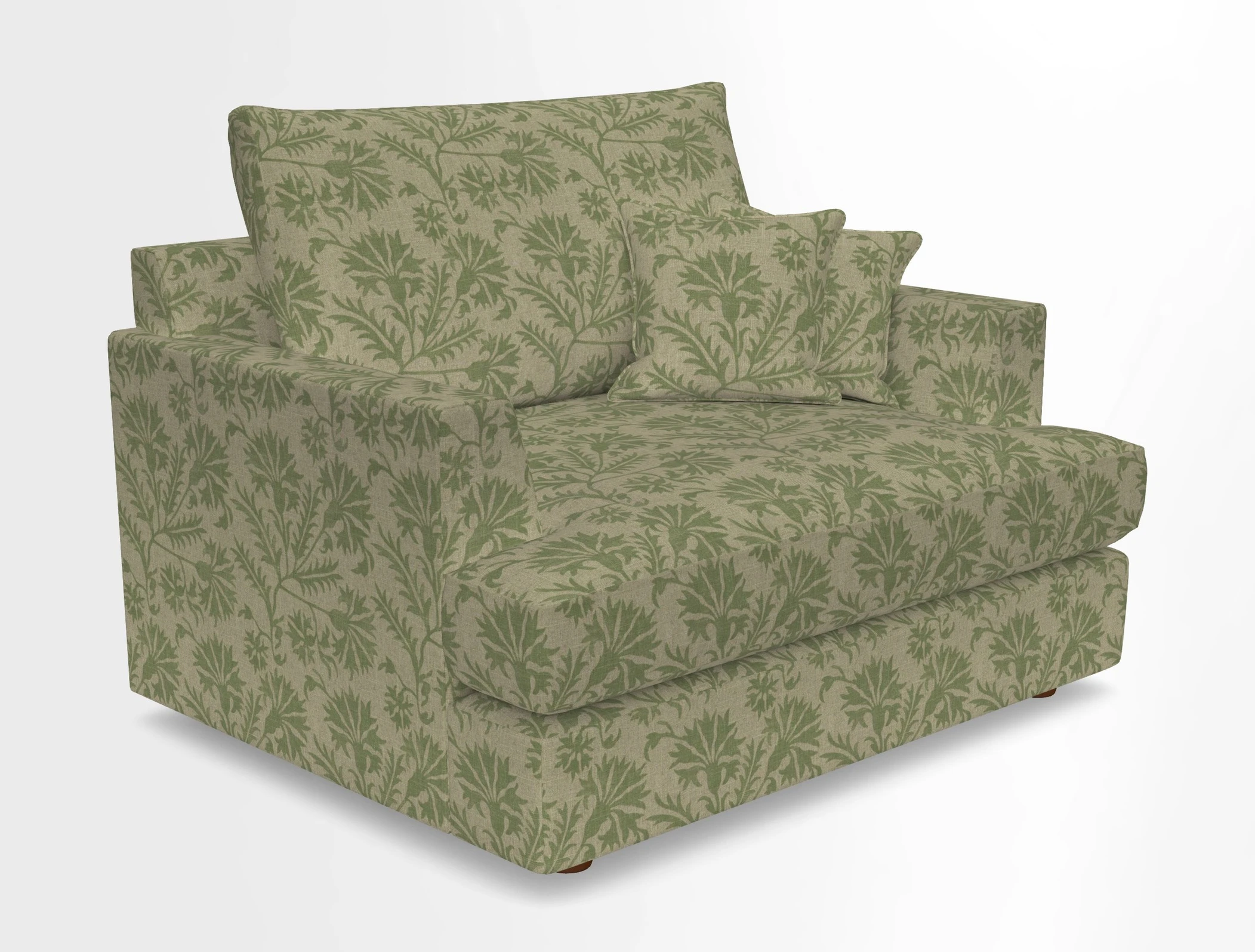 Slingsby Snuggler Fitted Cover Sofa in Two Tone Plain Biscuit.  Loose cover version available