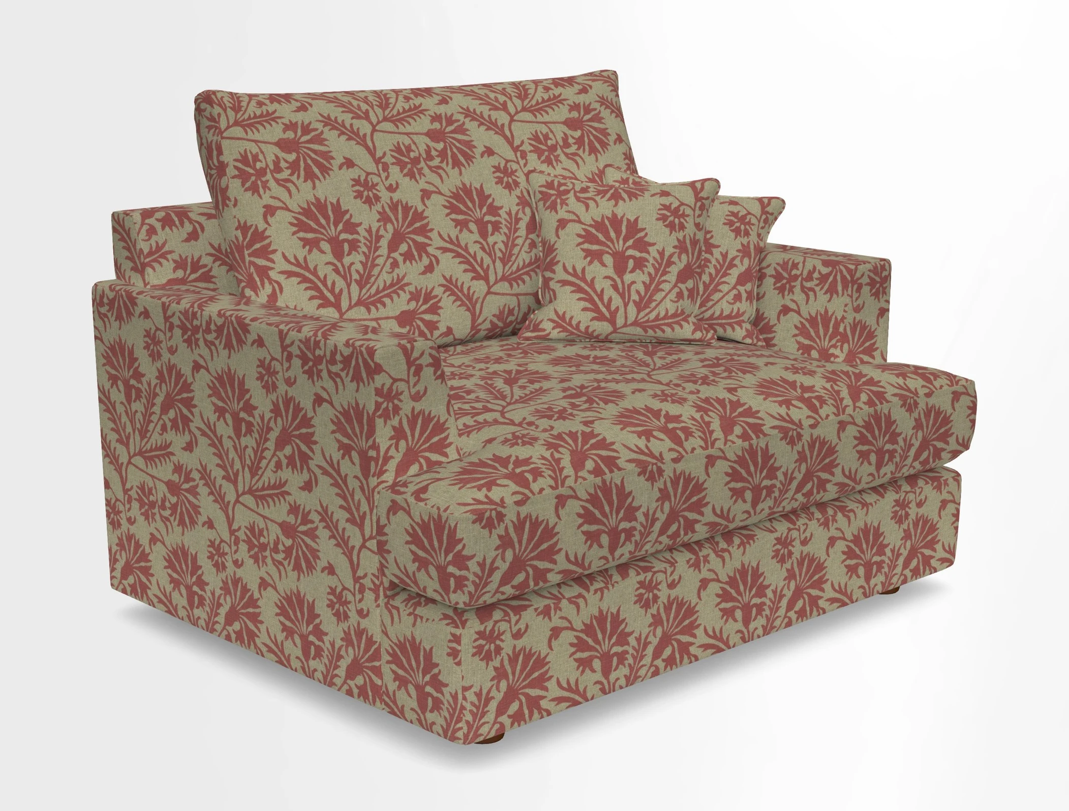 Slingsby Snuggler Fitted Cover Sofa in Two Tone Plain Biscuit.  Loose cover version available