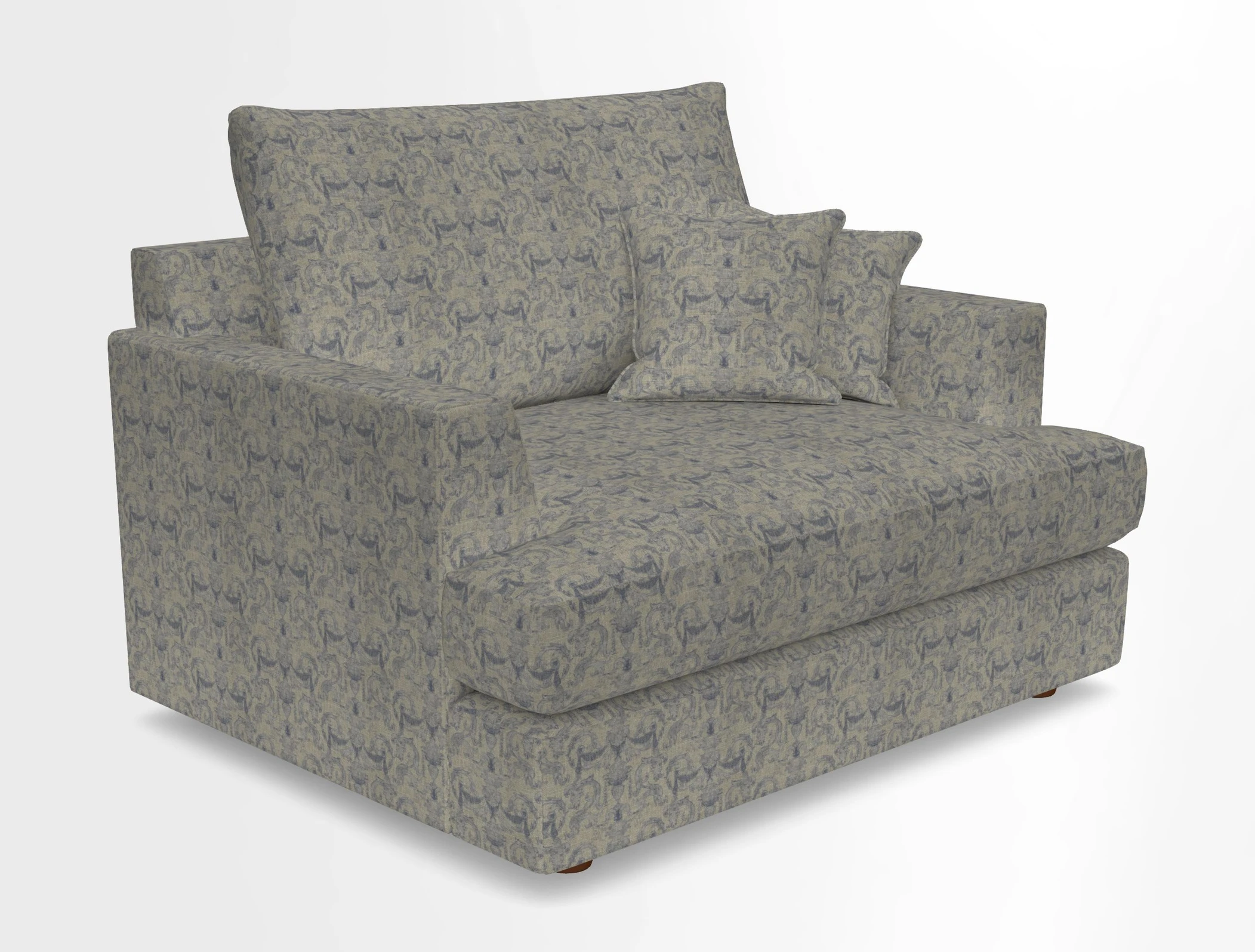 Slingsby Snuggler Fitted Cover Sofa in Two Tone Plain Biscuit.  Loose cover version available
