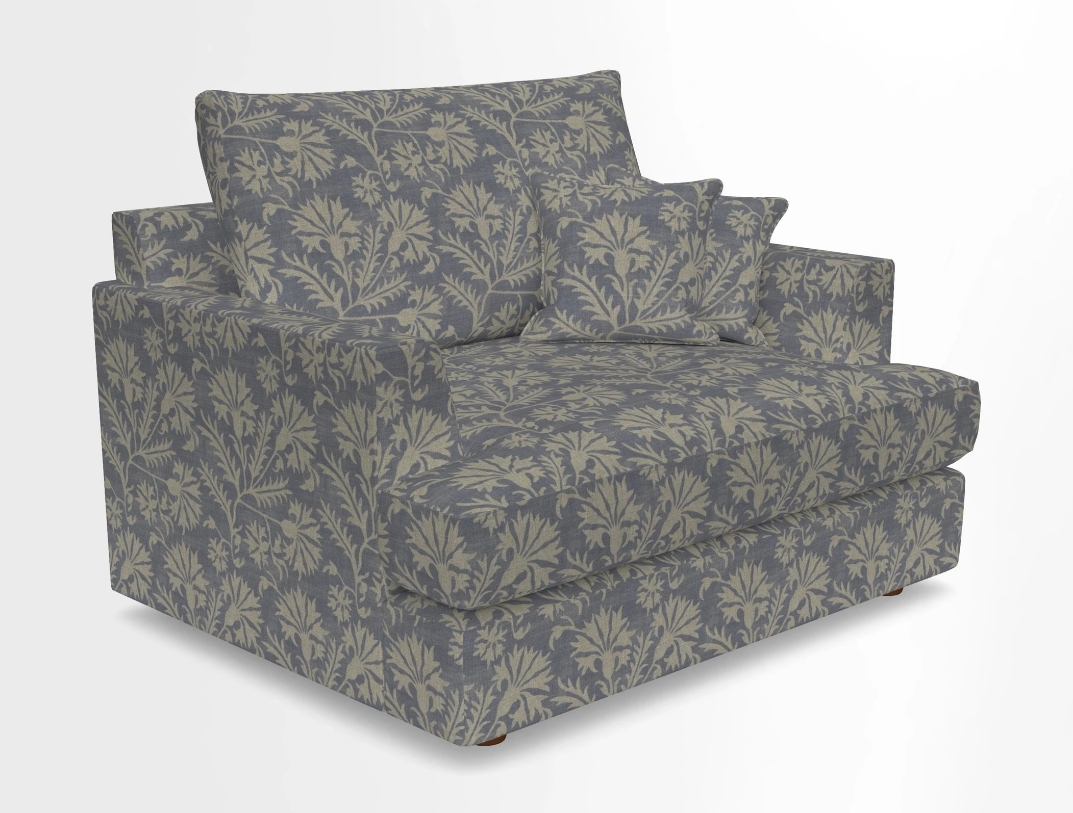 Slingsby Snuggler Fitted Cover Sofa in Two Tone Plain Biscuit.  Loose cover version available