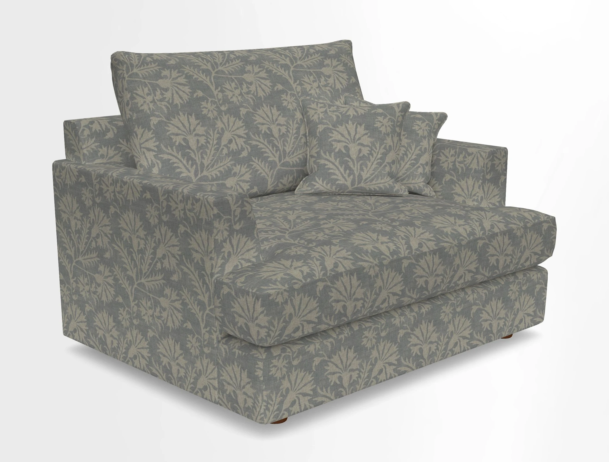 Slingsby Snuggler Fitted Cover Sofa in Two Tone Plain Biscuit.  Loose cover version available