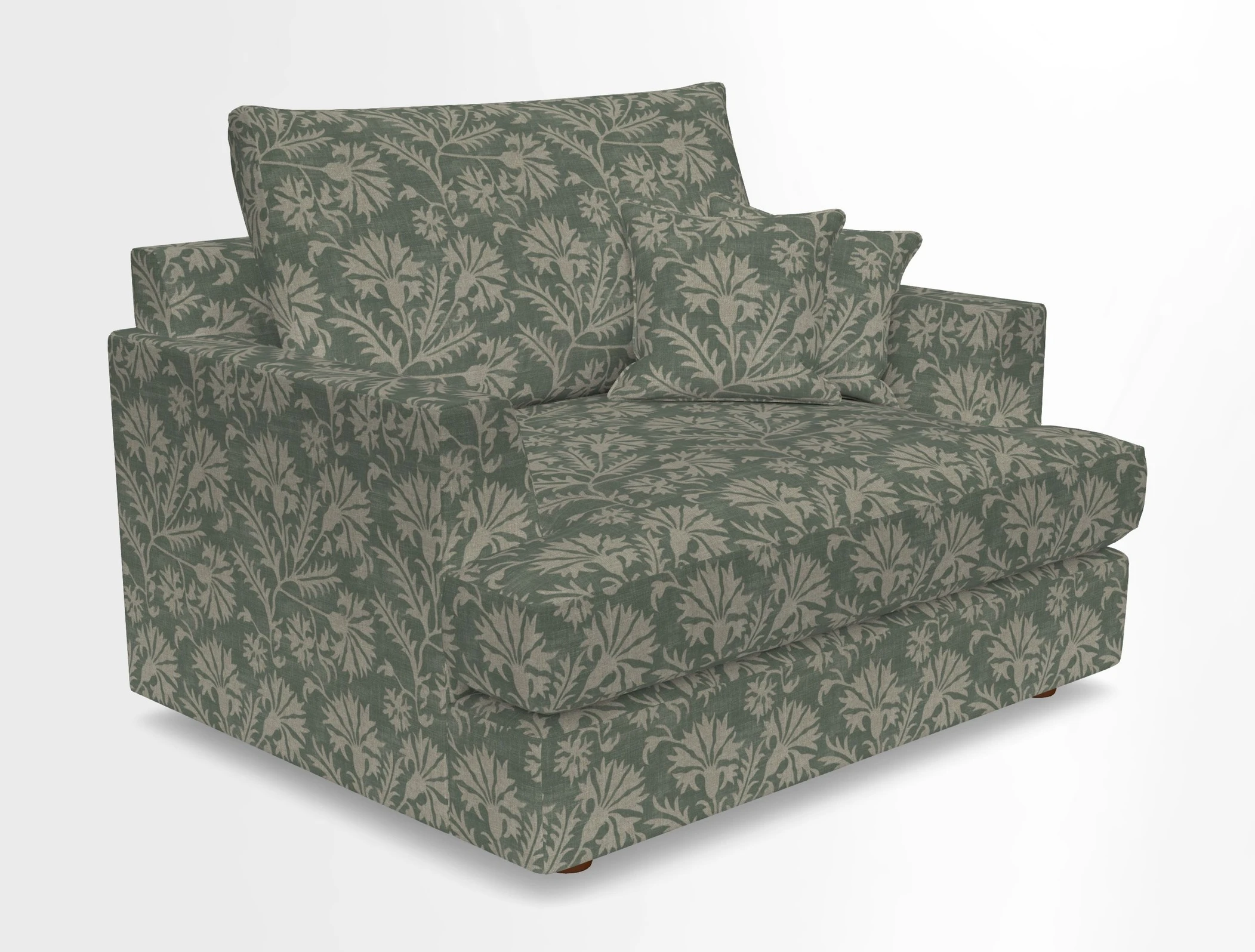 Slingsby Snuggler Fitted Cover Sofa in Two Tone Plain Biscuit.  Loose cover version available