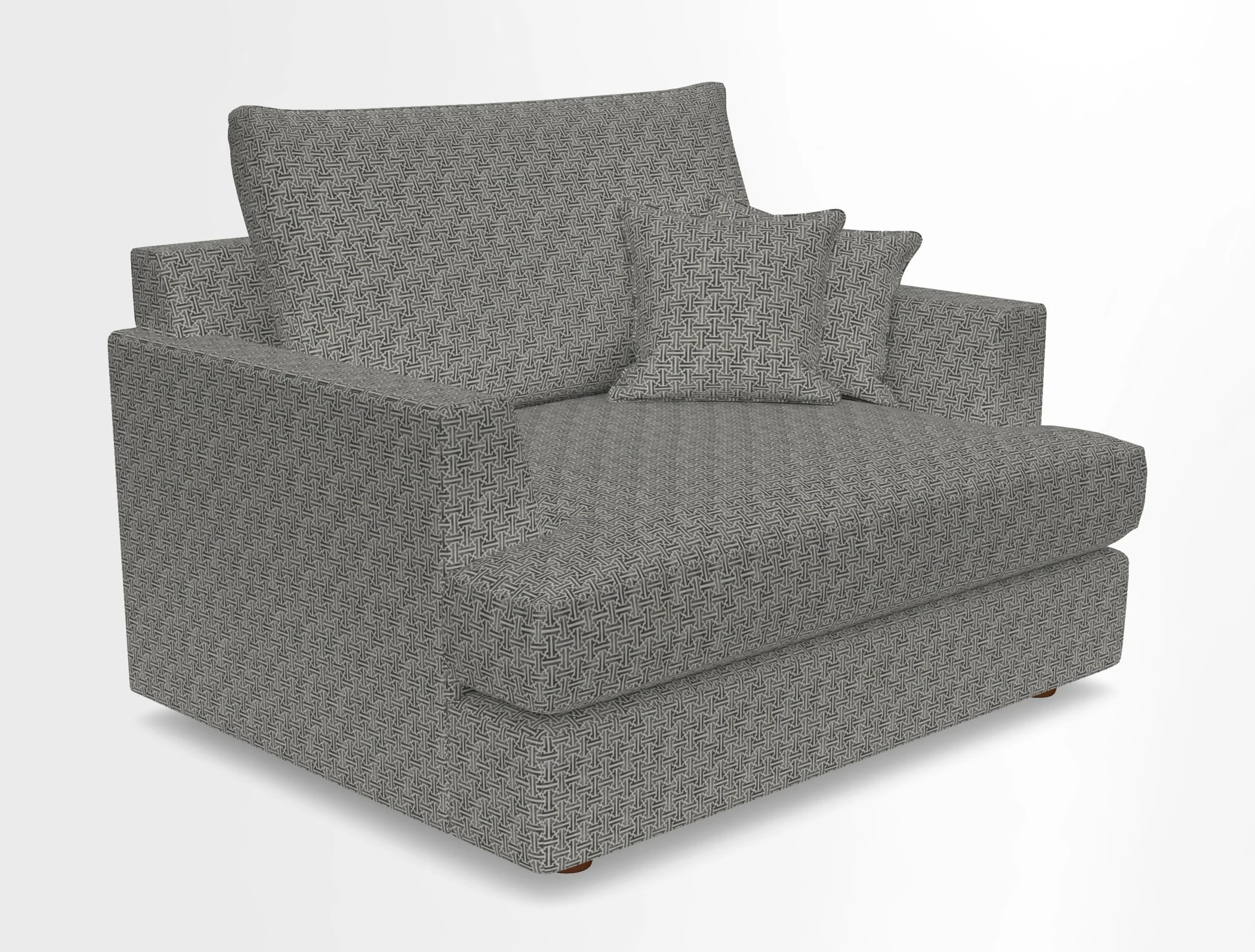 Slingsby Snuggler Fitted Cover Sofa in Two Tone Plain Biscuit.  Loose cover version available