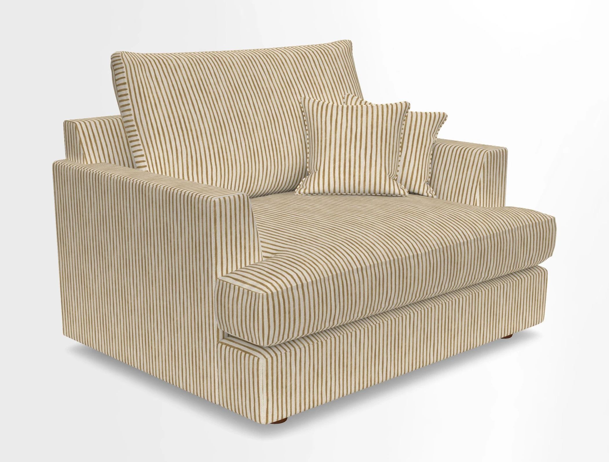 Slingsby Snuggler Fitted Cover Sofa in Two Tone Plain Biscuit.  Loose cover version available