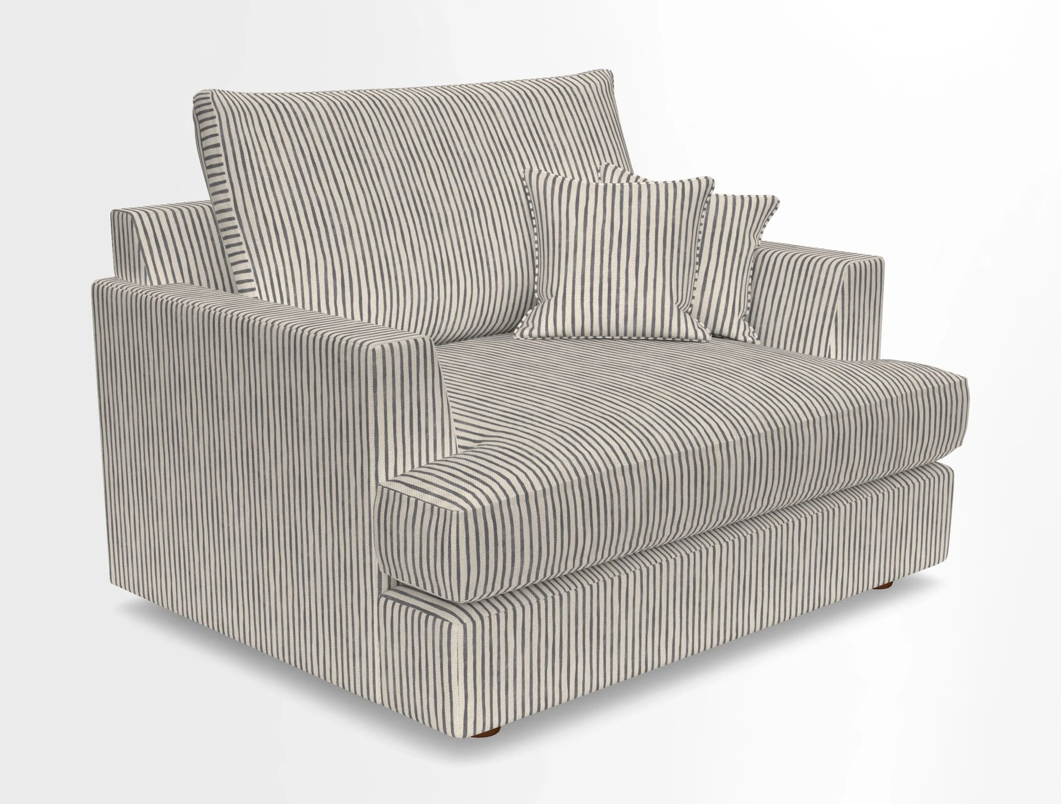 Slingsby Snuggler Fitted Cover Sofa in Two Tone Plain Biscuit.  Loose cover version available