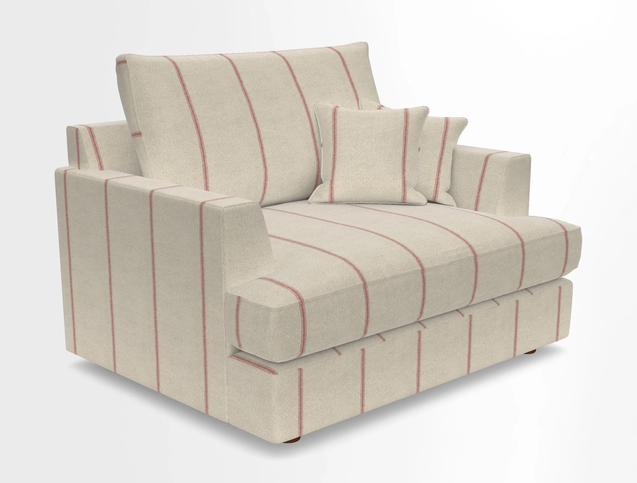 Slingsby Snuggler Fitted Cover Sofa in Two Tone Plain Biscuit.  Loose cover version available