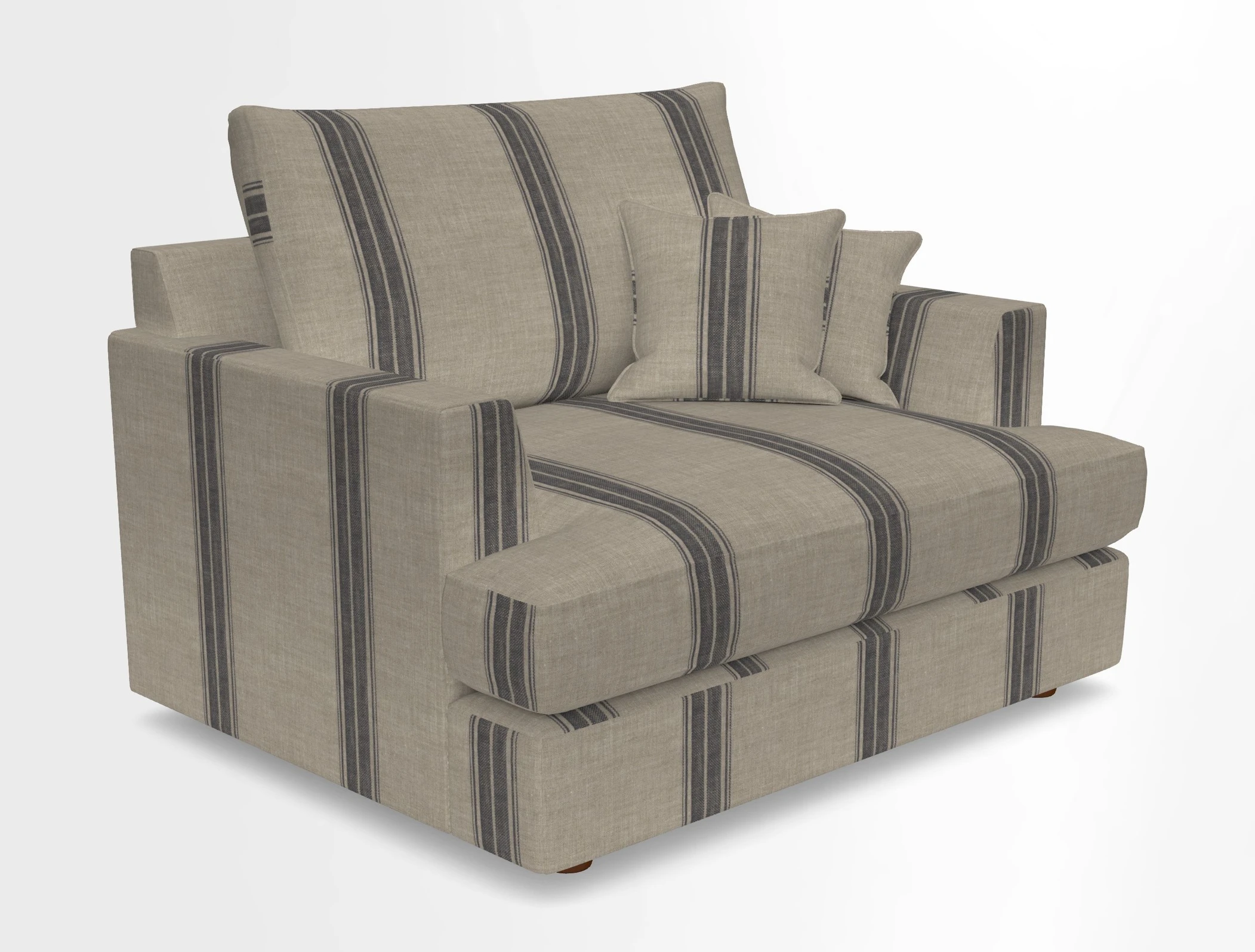 Slingsby Snuggler Fitted Cover Sofa in Two Tone Plain Biscuit.  Loose cover version available