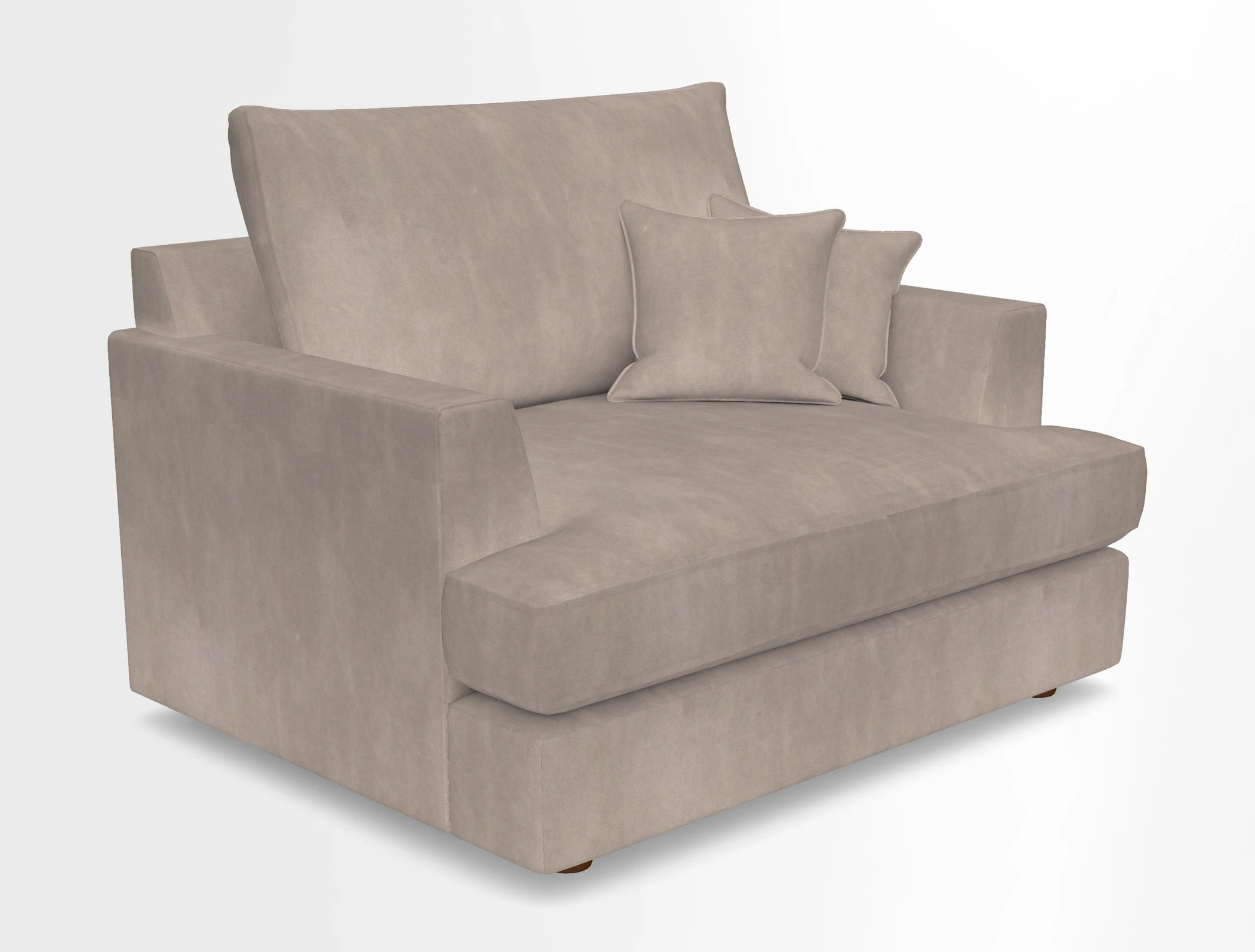 Slingsby Snuggler Fitted Cover Sofa in Two Tone Plain Biscuit.  Loose cover version available