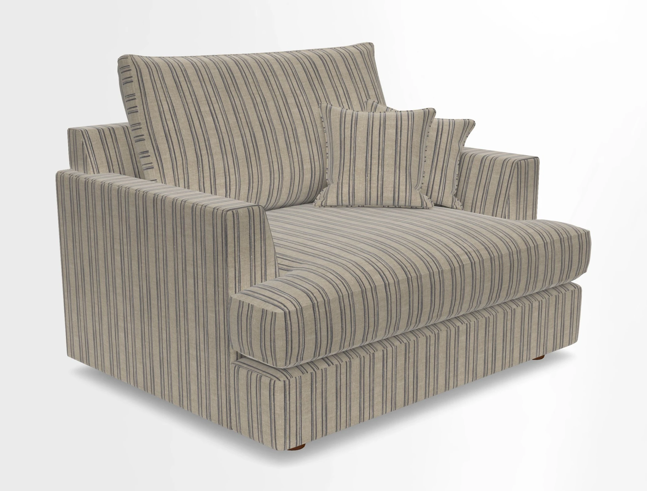 Slingsby Snuggler Fitted Cover Sofa in Two Tone Plain Biscuit.  Loose cover version available