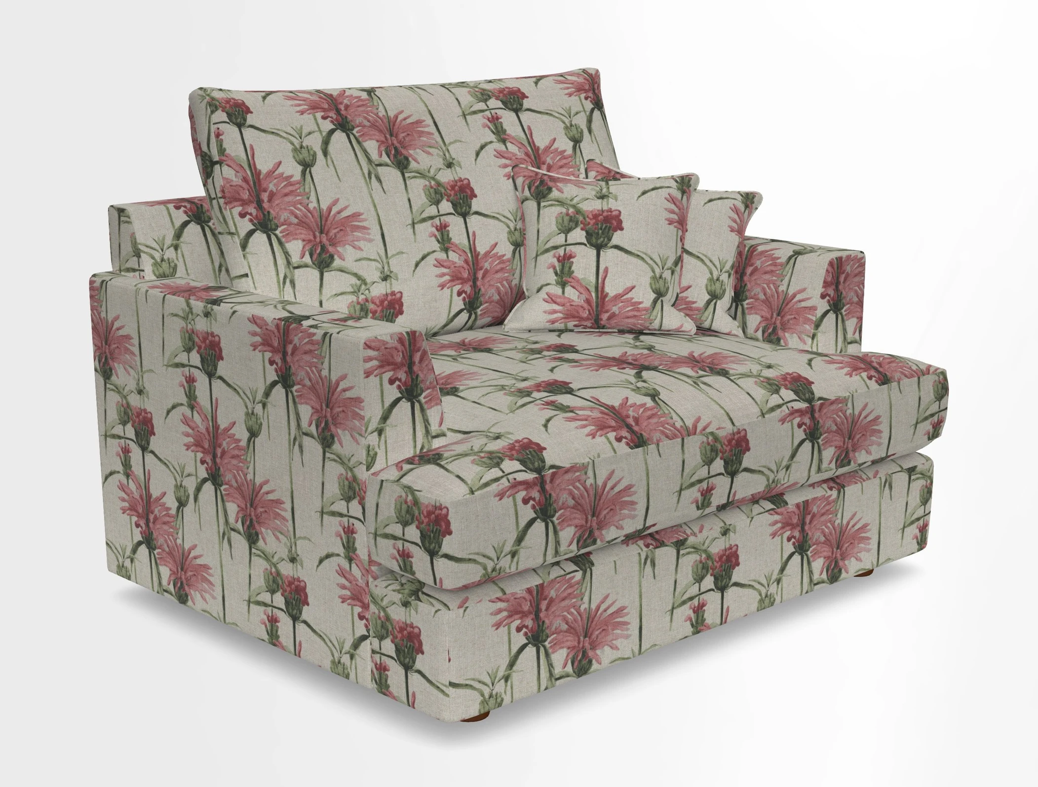 Slingsby Snuggler Fitted Cover Sofa in Two Tone Plain Biscuit.  Loose cover version available