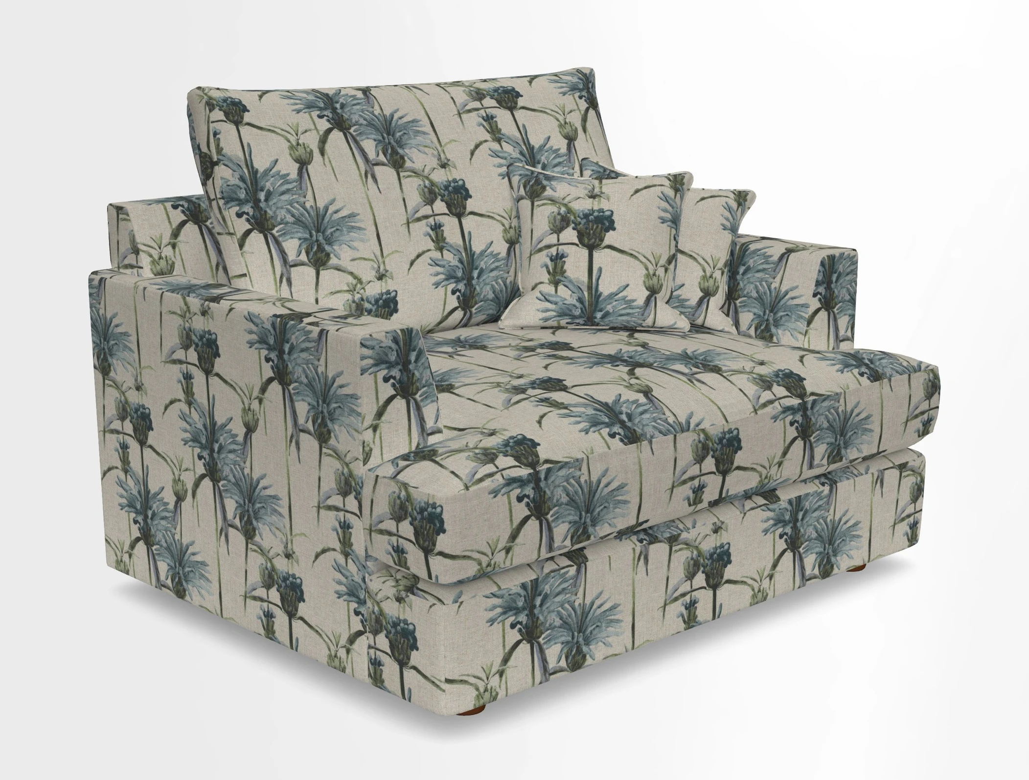 Slingsby Snuggler Fitted Cover Sofa in Two Tone Plain Biscuit.  Loose cover version available