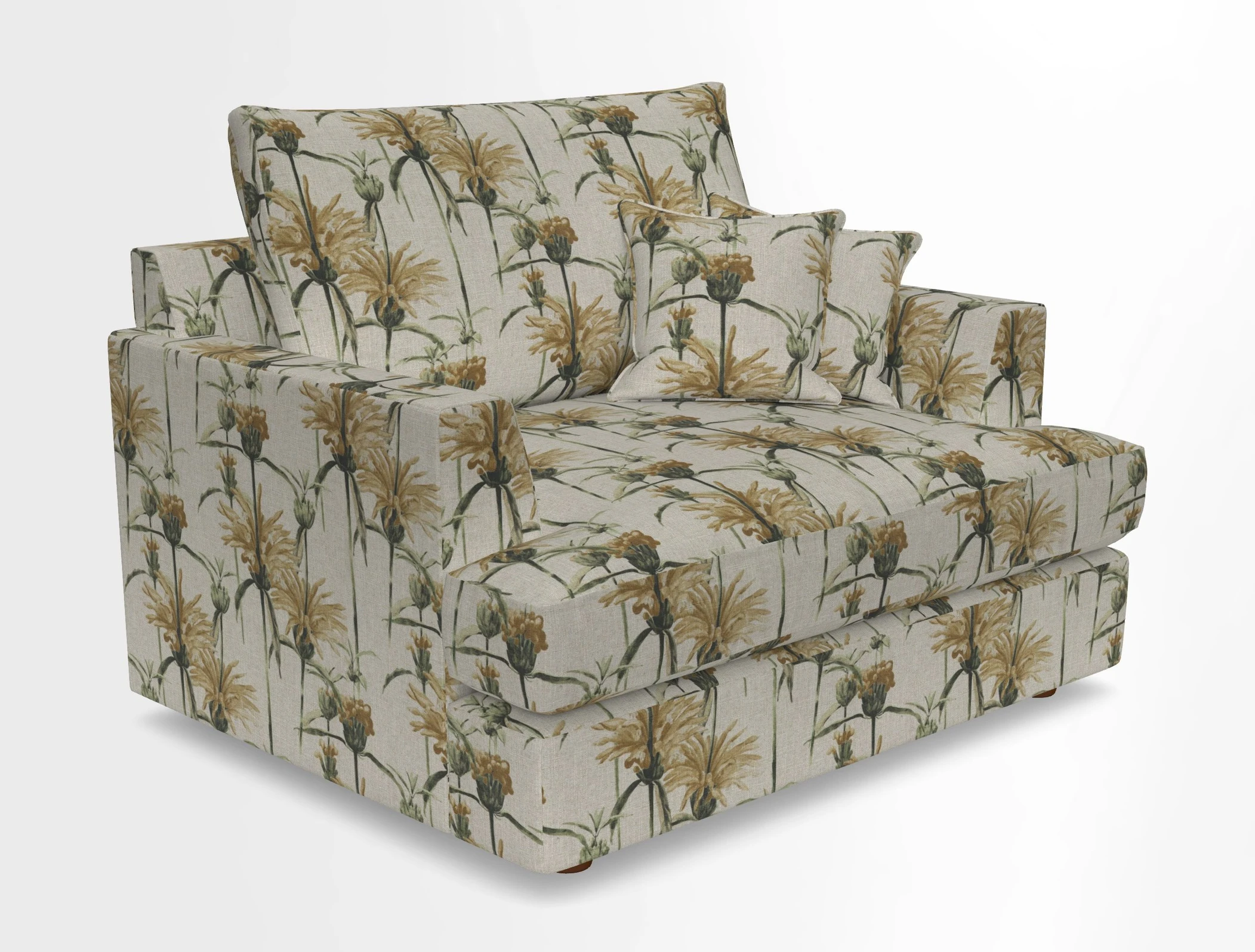 Slingsby Snuggler Fitted Cover Sofa in Two Tone Plain Biscuit.  Loose cover version available