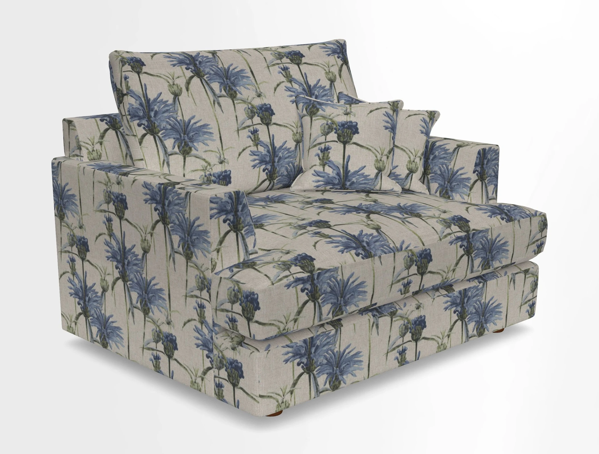 Slingsby Snuggler Fitted Cover Sofa in Two Tone Plain Biscuit.  Loose cover version available