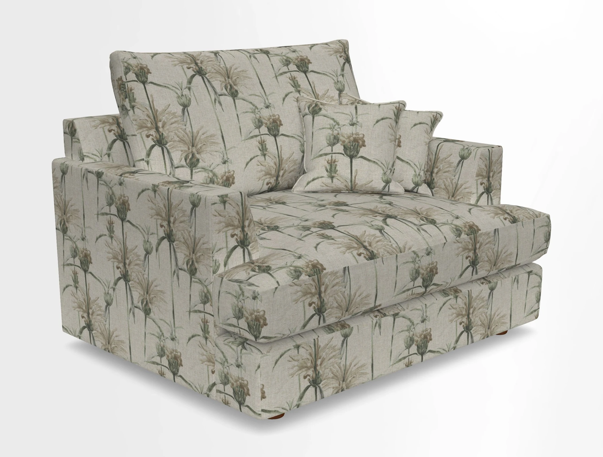 Slingsby Snuggler Fitted Cover Sofa in Two Tone Plain Biscuit.  Loose cover version available