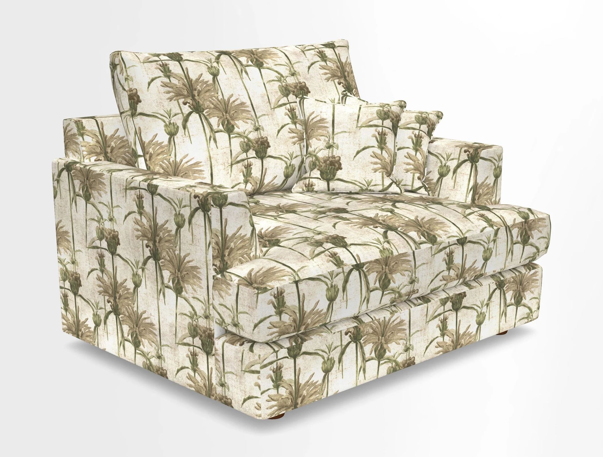 Slingsby Snuggler Fitted Cover Sofa in Two Tone Plain Biscuit.  Loose cover version available