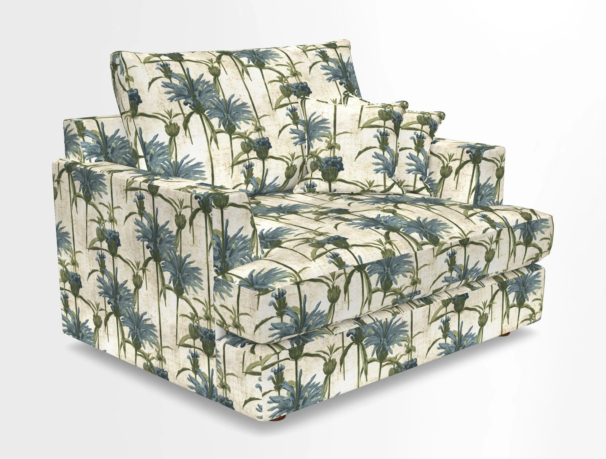 Slingsby Snuggler Fitted Cover Sofa in Two Tone Plain Biscuit.  Loose cover version available